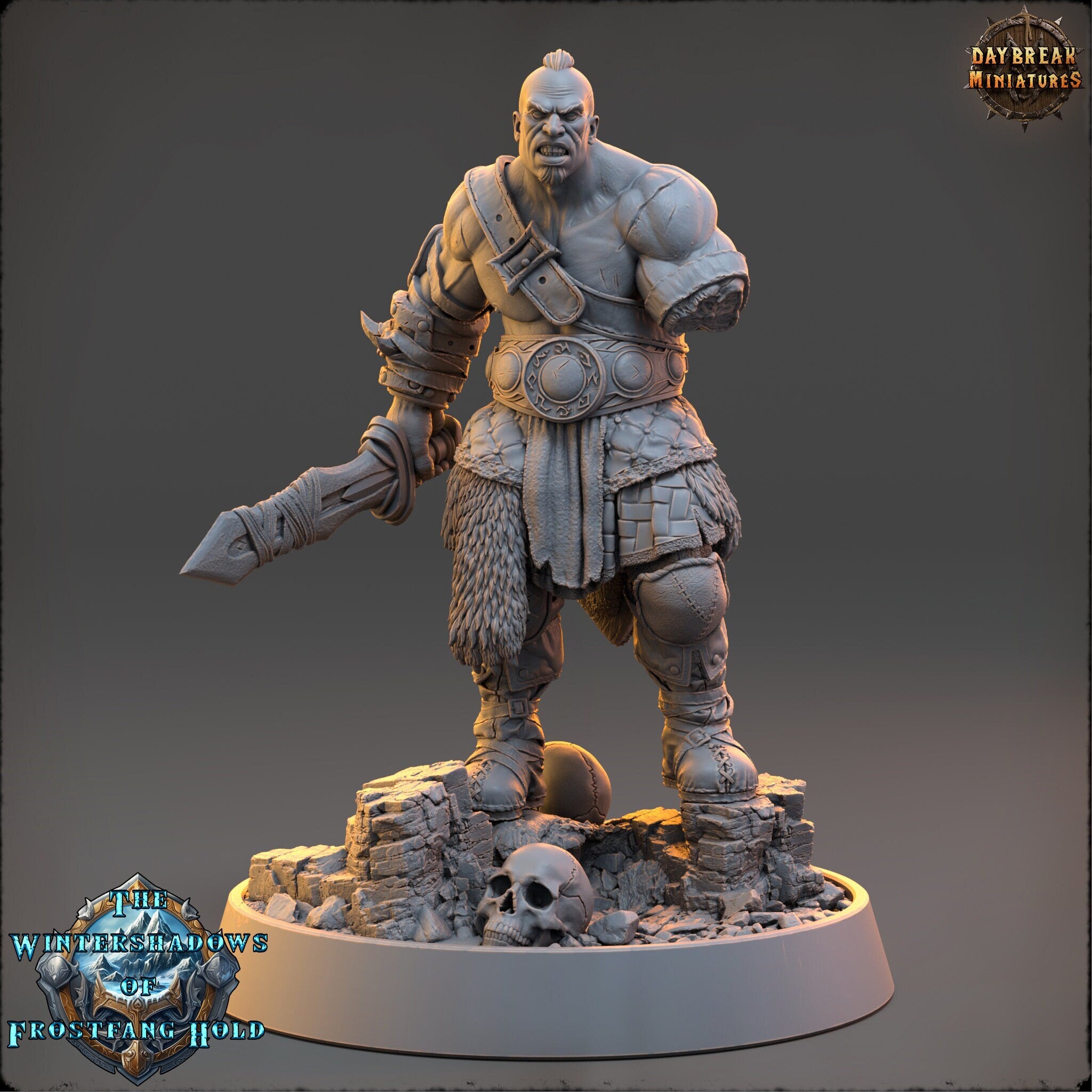 Vikings - Gunnolf Ironjaw - The Wintershadows of Frostfang Hold, daybreak miniatures, for Wargames, Pathfinder, Dungeons & Dragons