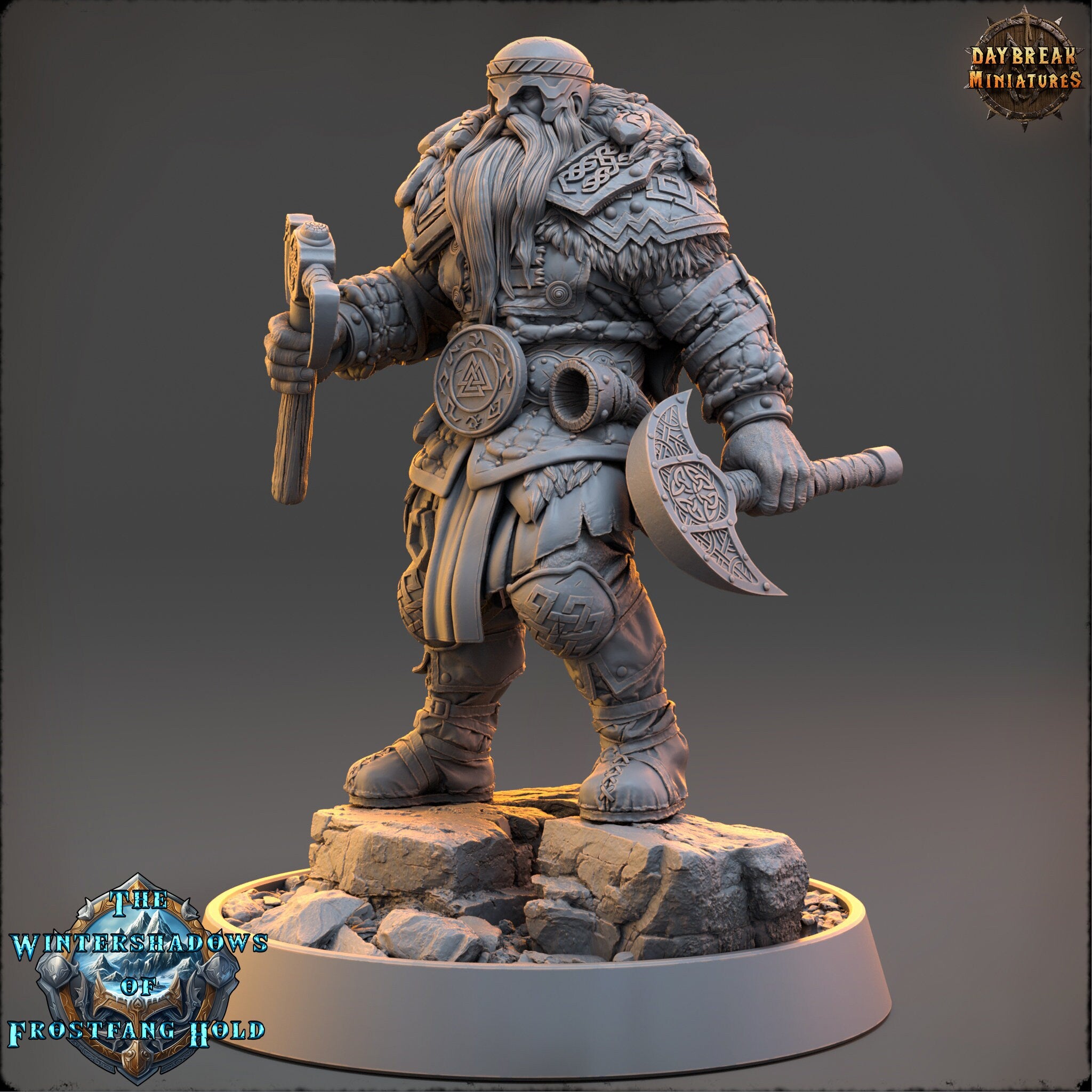 Vikings - Haldor Skullsplitter - The Wintershadows of Frostfang Hold, daybreak miniatures, for Wargames, Pathfinder, Dungeons & Dragons