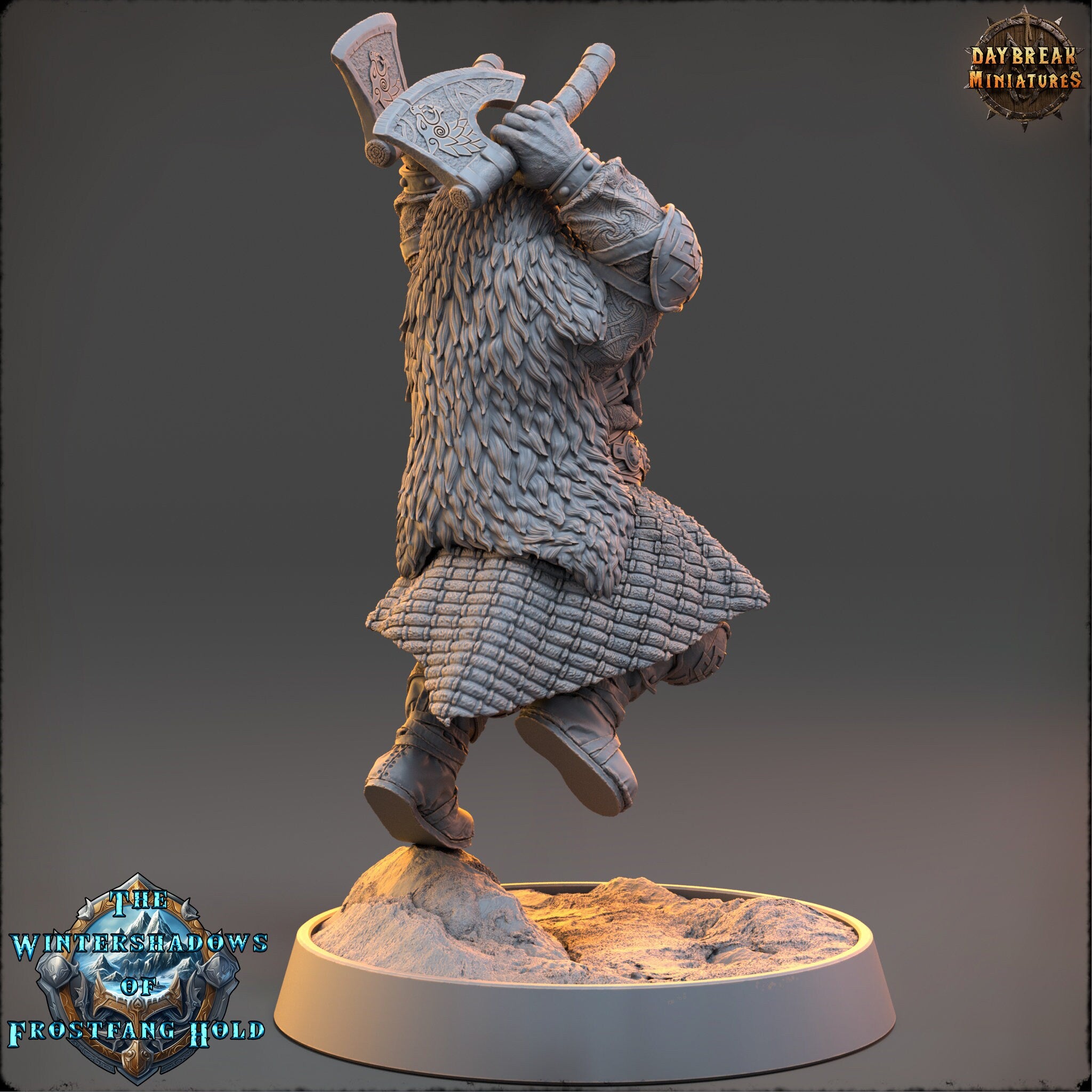 Vikings - Leifr Thunderheart - The Wintershadows of Frostfang Hold, daybreak miniatures, for Wargames, Pathfinder, Dungeons & Dragons