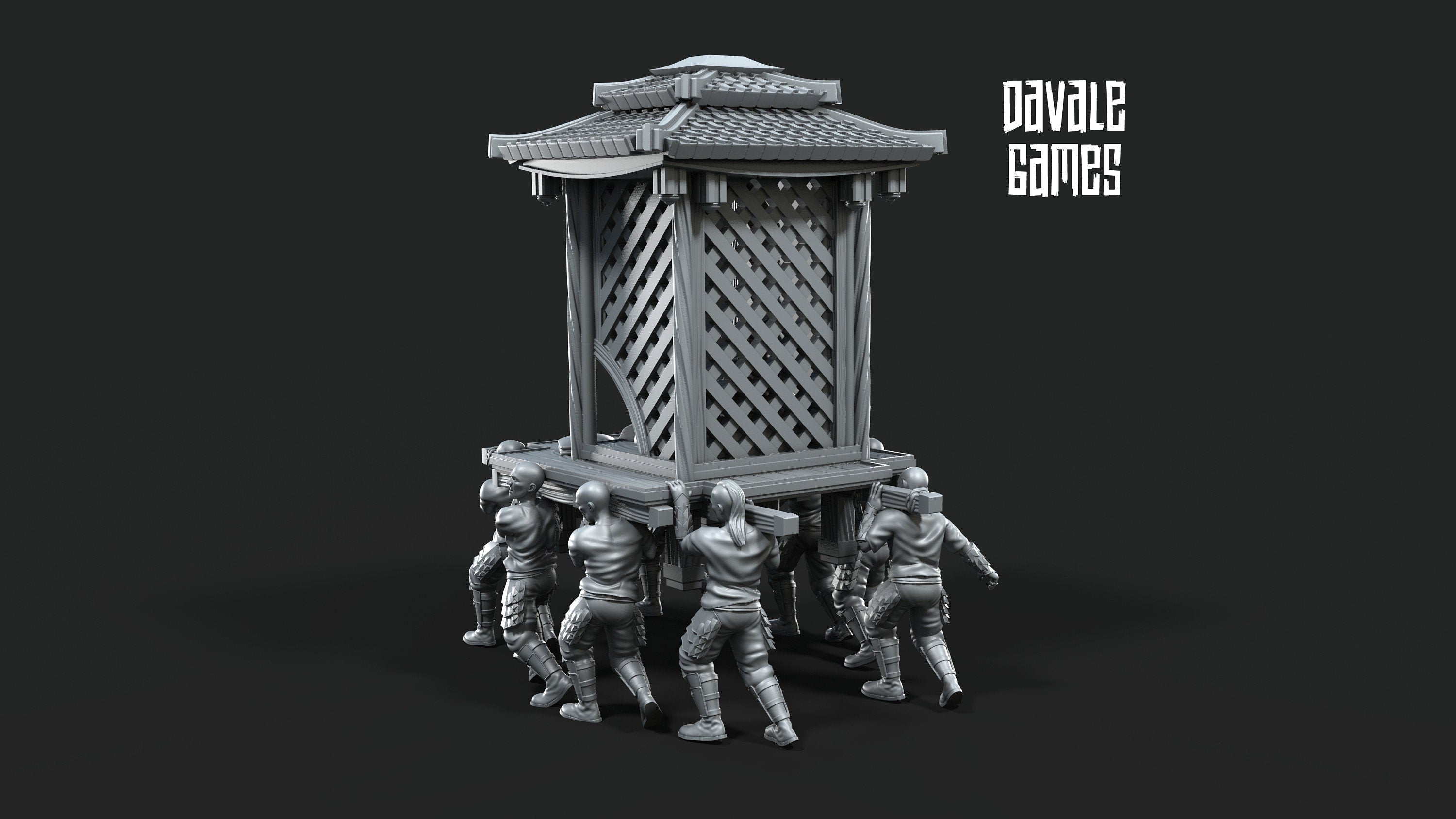 Easterlings - Dragon Army King on palanquin - Fantasy, davale games, for Wargames, Pathfinder, Dungeons & Dragons