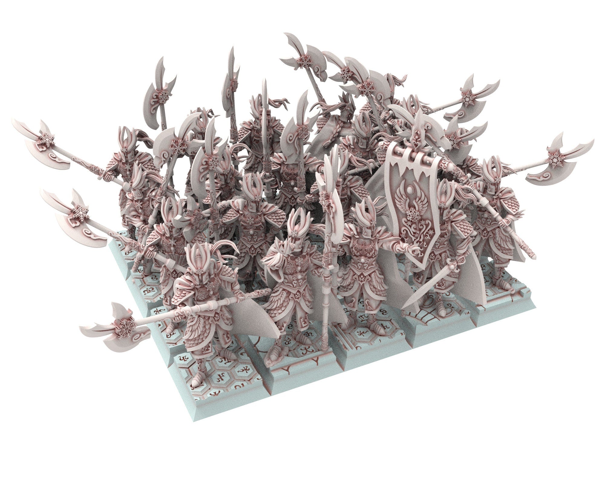 Hight Elves - 32mm Flame Wardens Elite Unit, Fantasy elves, Insular Kingdom usable for 9th Age, Fantasy Battle, Oldhammer, King of war, D&D