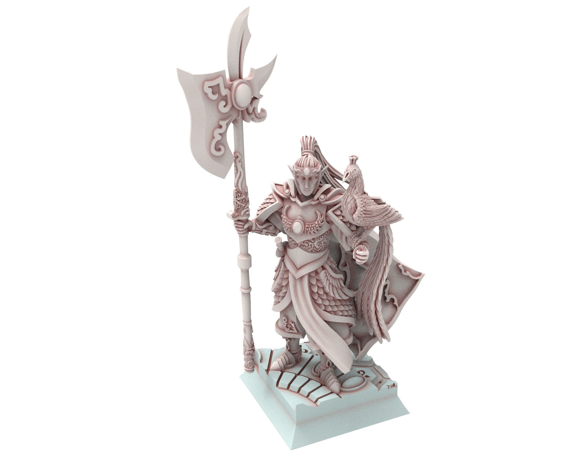 Hight Elves - 32mm Flame Warden Elite Master, Fantasy elves, Insular Kingdom usable for 9th Age, Fantasy Battle, Oldhammer, King of war, D&D