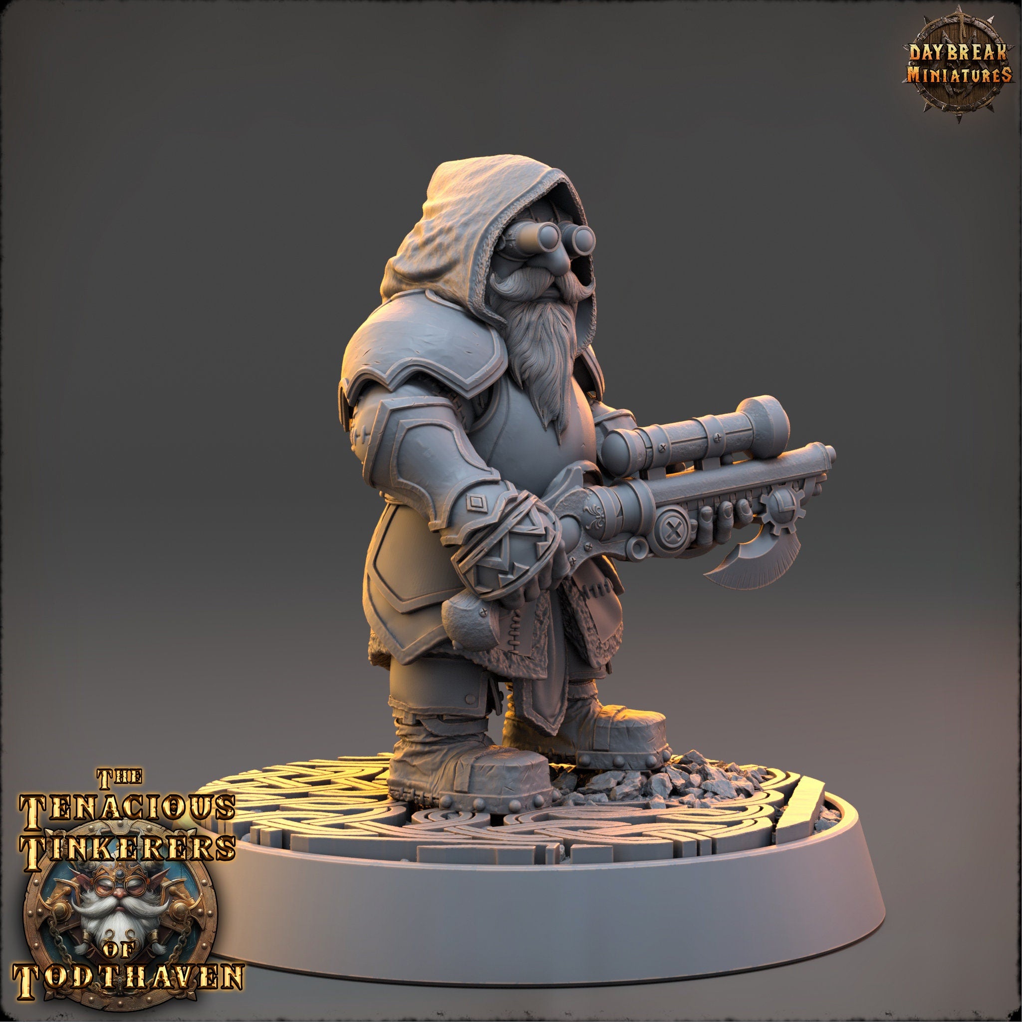 The Tenacious Tinkerers of Todthaven - Friedrich Fluxeye - Dwarves, daybreak miniatures, Pathfinder, Dungeons & Dragons