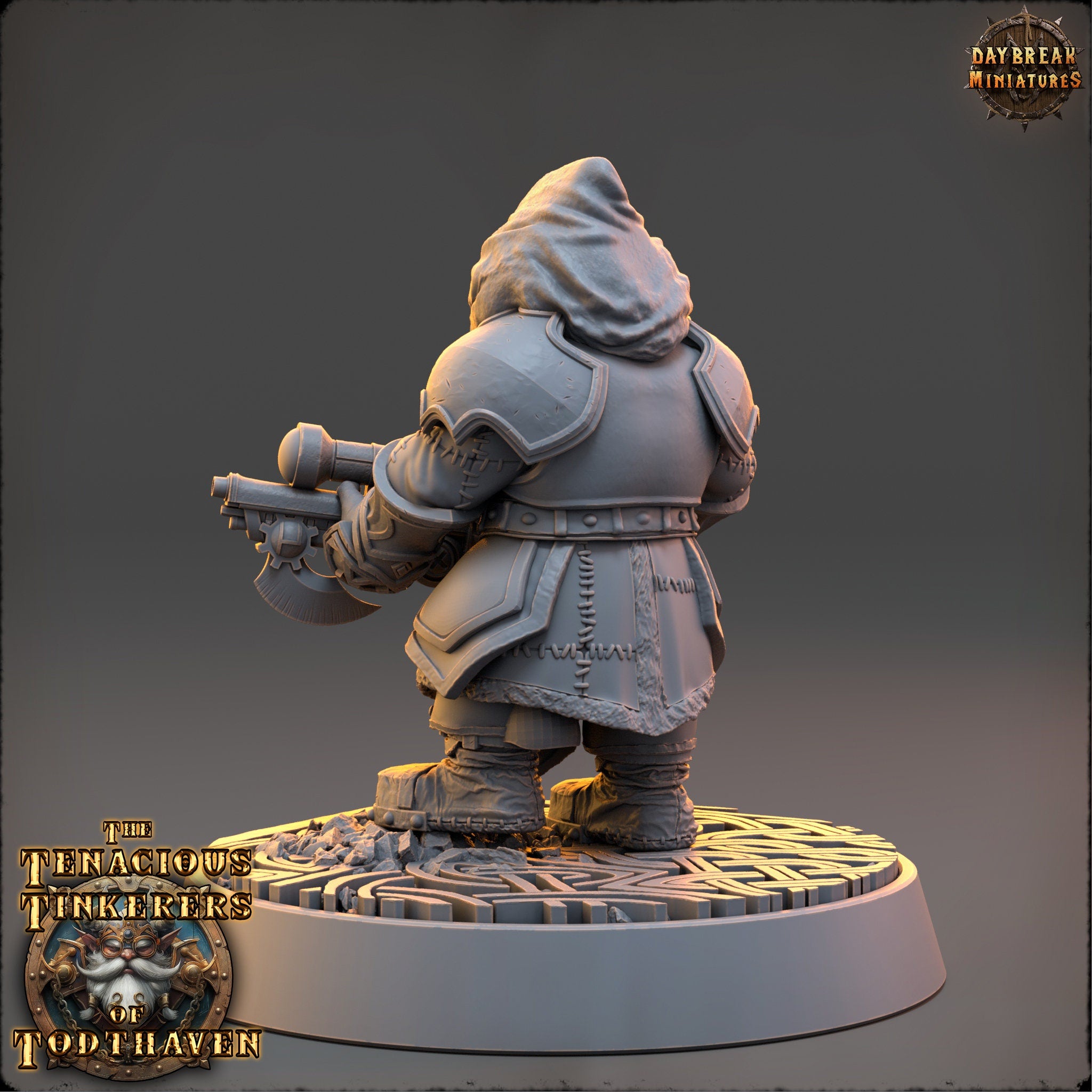 The Tenacious Tinkerers of Todthaven - Friedrich Fluxeye - Dwarves, daybreak miniatures, Pathfinder, Dungeons & Dragons