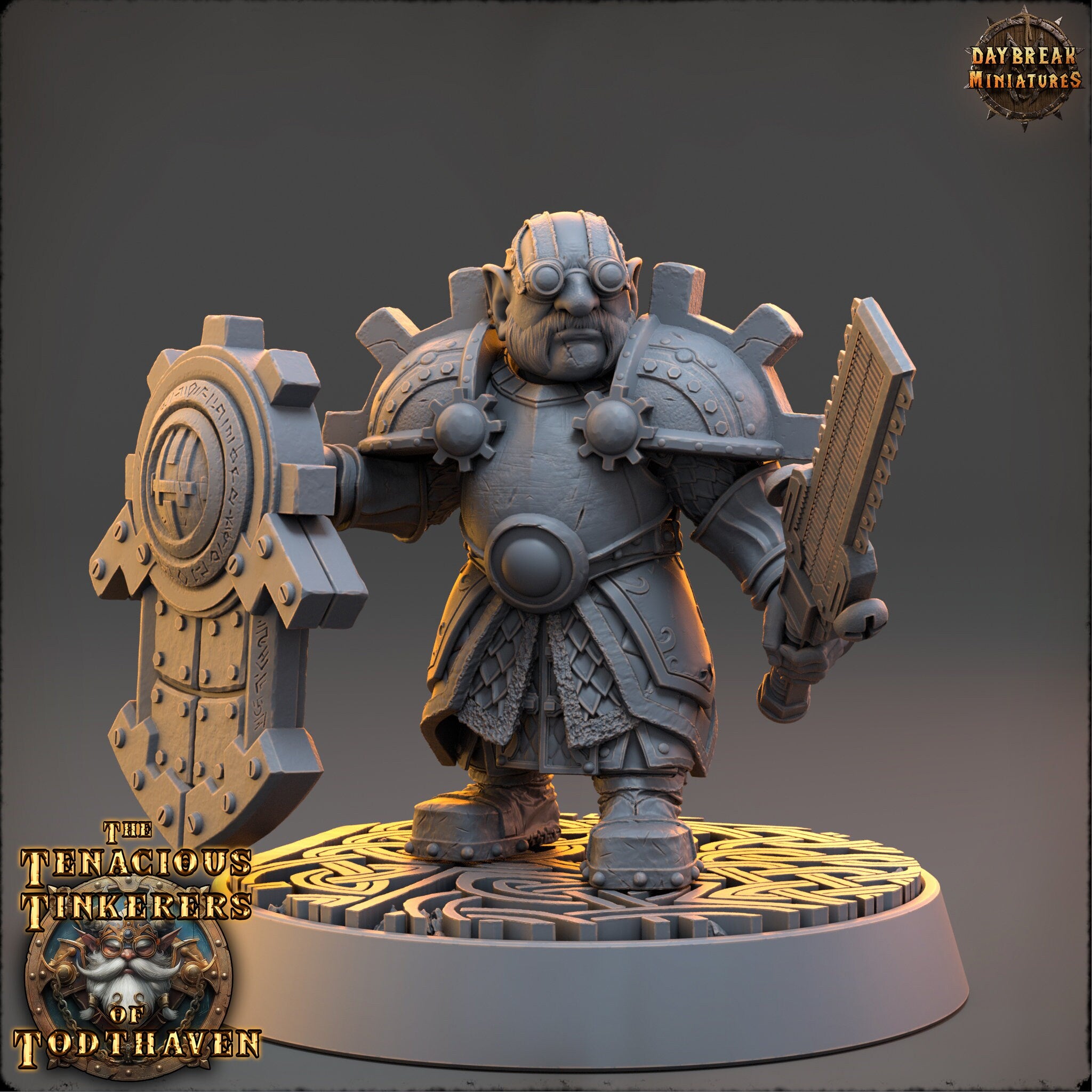 The Tenacious Tinkerers of Todthaven - Hans Voltfoot - Dwarves, daybreak miniatures, Pathfinder, Dungeons & Dragons