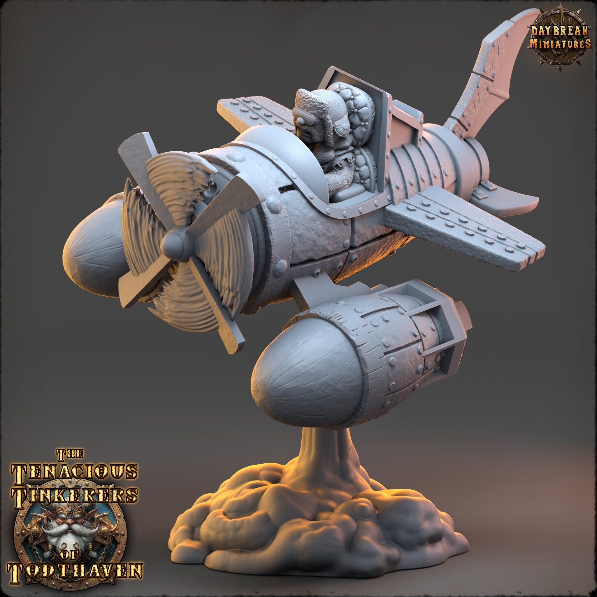 The Tenacious Tinkerers of Todthaven - Pilot Horst Stauffer Blue Gryphon Bomb - Dwarves, daybreak miniatures, Pathfinder, Dungeons & Dragons