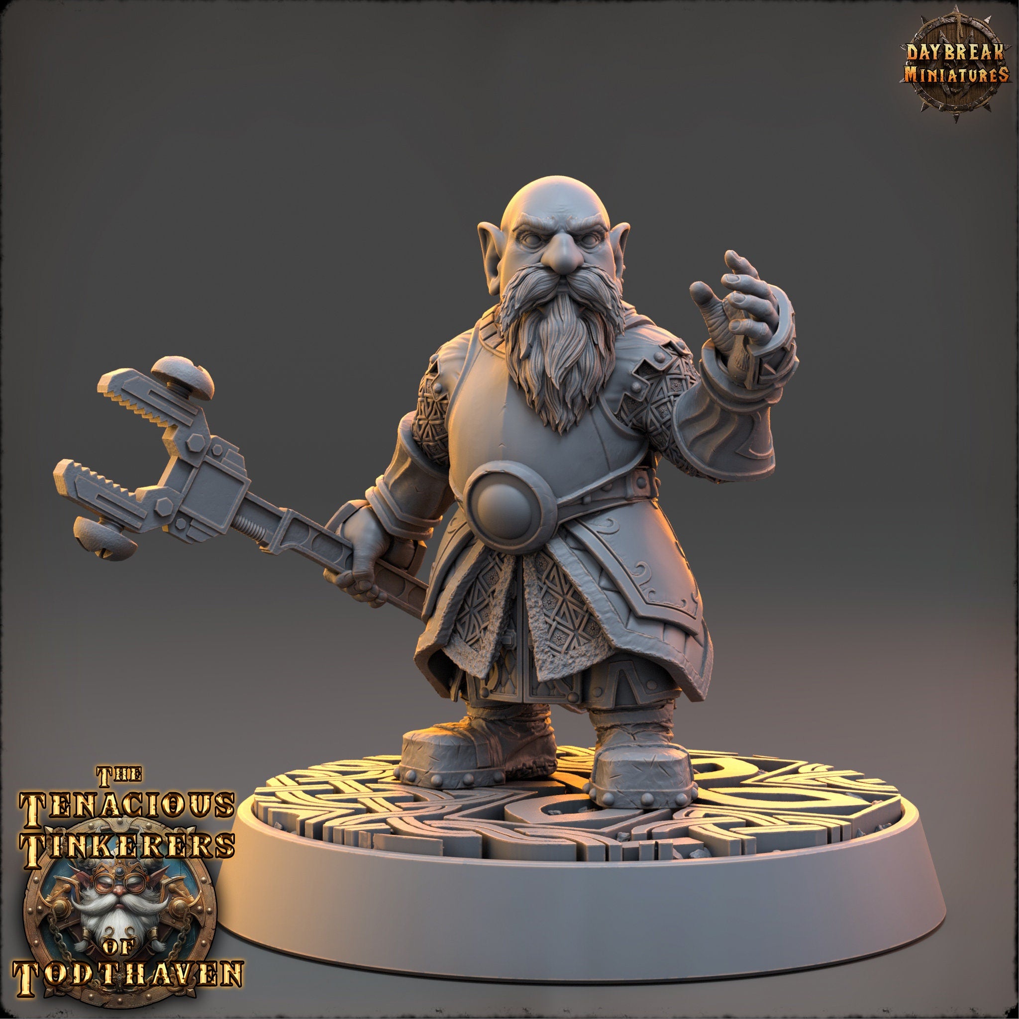 The Tenacious Tinkerers of Todthaven - Wilhelm Steambeard, Quark Engineer - Dwarves, daybreak miniatures, Pathfinder, Dungeons & Dragons