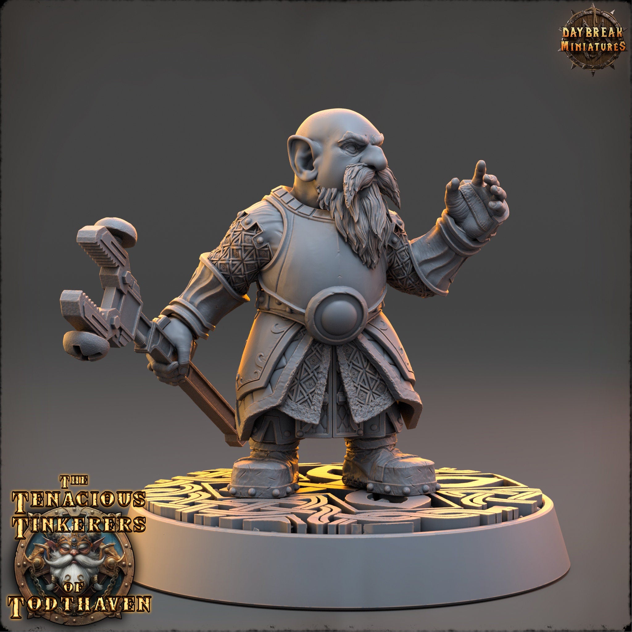 The Tenacious Tinkerers of Todthaven - Wilhelm Steambeard, Quark Engineer - Dwarves, daybreak miniatures, Pathfinder, Dungeons & Dragons