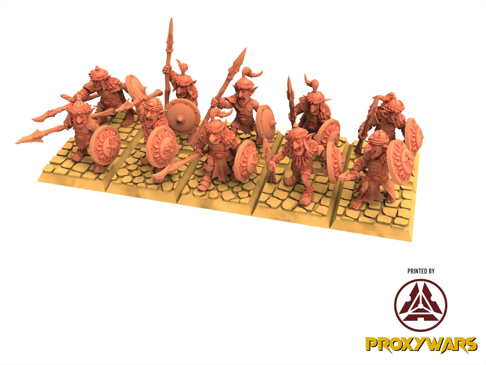 Orc & Goblin - Goblins Desert with Lance - The Black horde, utilisables pour Oldhammer, king of wars, 9th age