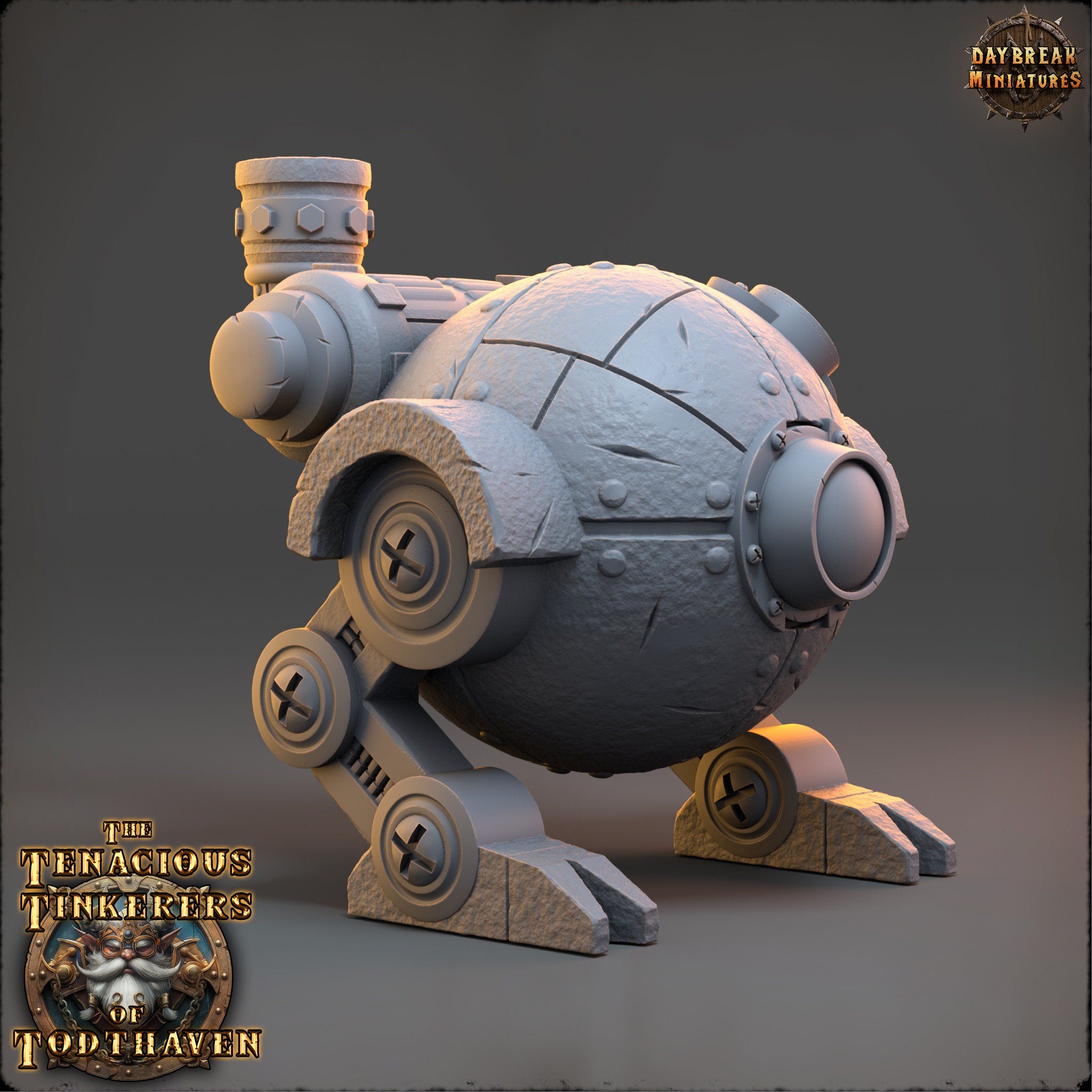 The Tenacious Tinkerers of Todthaven - Dwarves - Terrain Steam Walker, daybreak miniatures, Pathfinder, Dungeons & Dragons