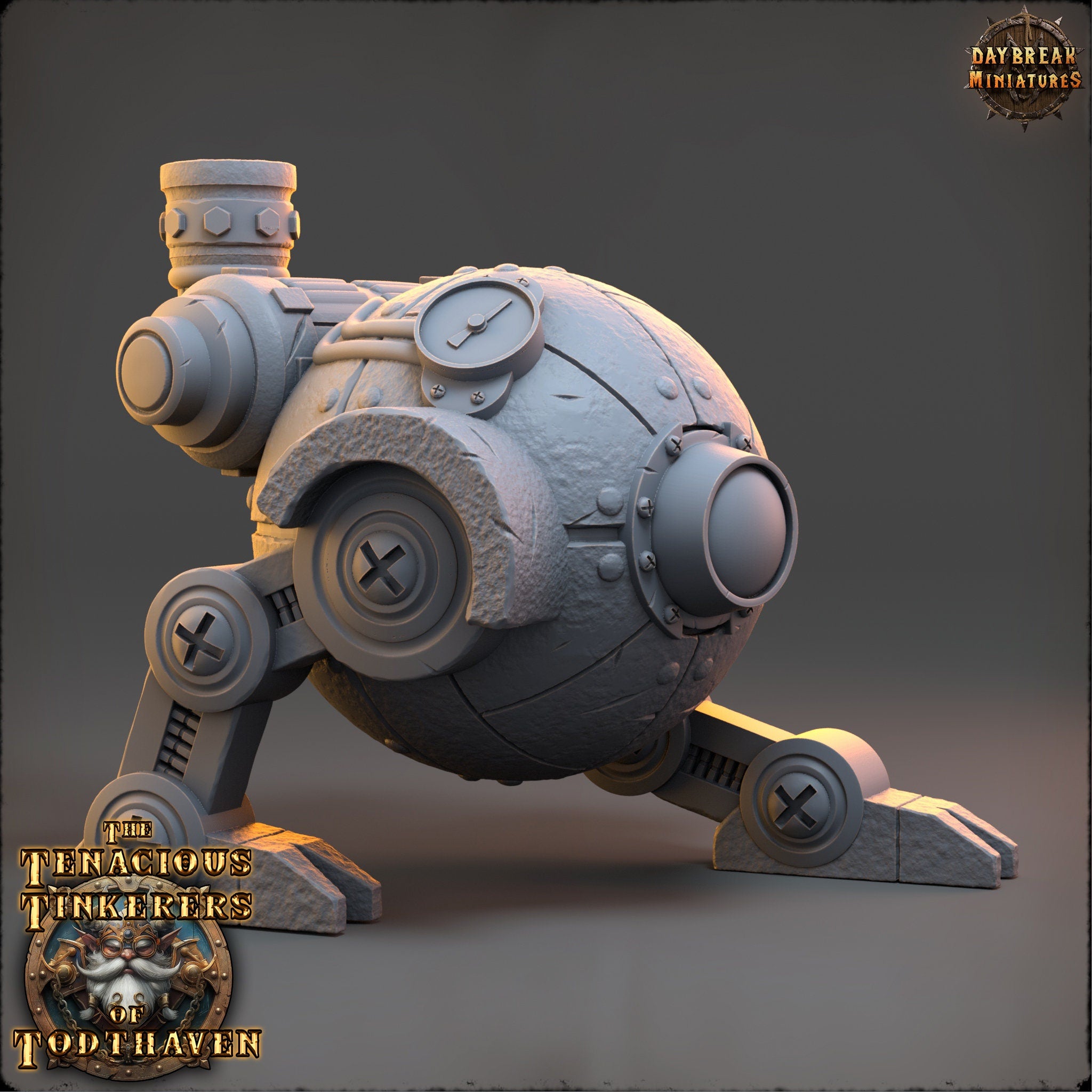 The Tenacious Tinkerers of Todthaven - Dwarves - Terrain Steam Walker, daybreak miniatures, Pathfinder, Dungeons & Dragons