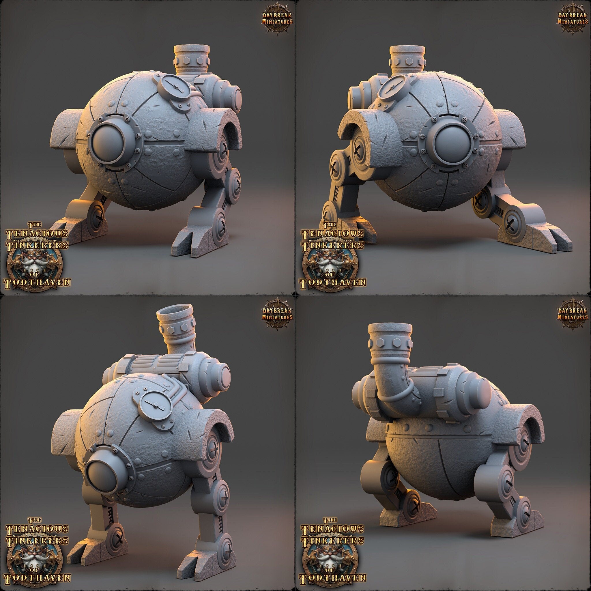 The Tenacious Tinkerers of Todthaven - Dwarves - Terrain Steam Walker, daybreak miniatures, Pathfinder, Dungeons & Dragons