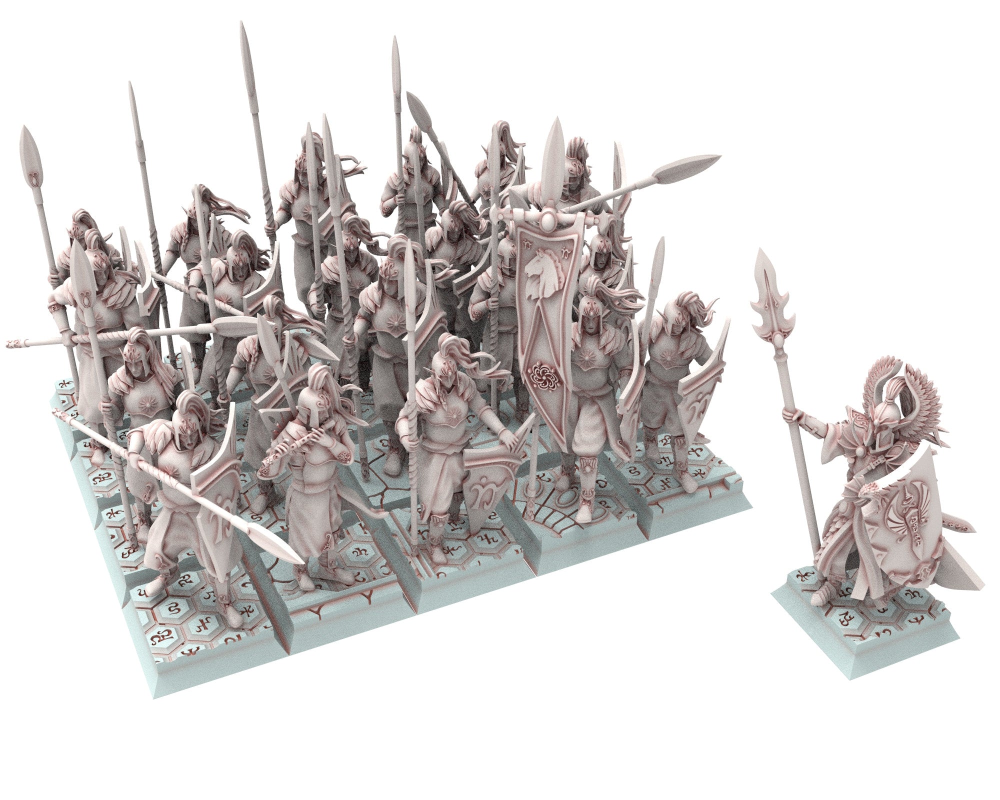 Hight Elves - 28mm Hero Spearmen, Fantasy elves, Insular Kingdom usable for 9th Age, Fantasy Battle, Oldhammer, King of war, D&D