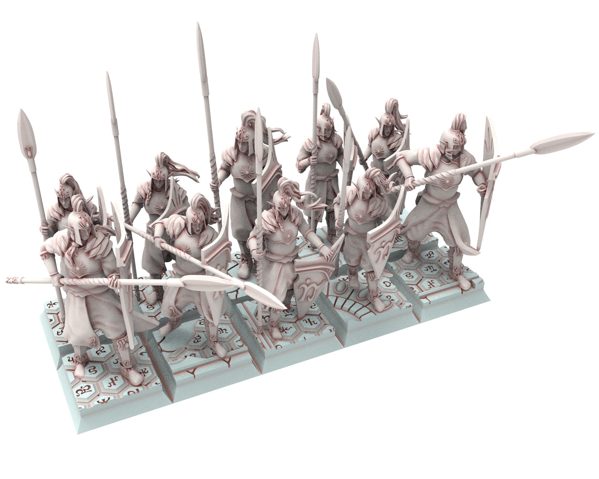 Hight Elves - 28mm Hero Spearmen, Fantasy elves, Insular Kingdom usable for 9th Age, Fantasy Battle, Oldhammer, King of war, D&D