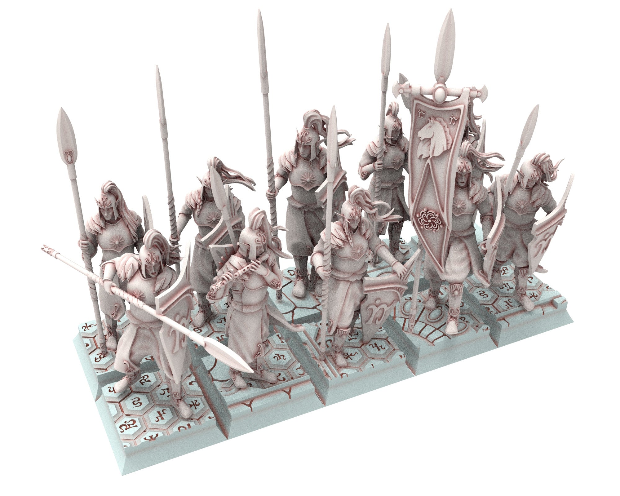 Hight Elves - 28mm Hero Spearmen, Fantasy elves, Insular Kingdom usable for 9th Age, Fantasy Battle, Oldhammer, King of war, D&D