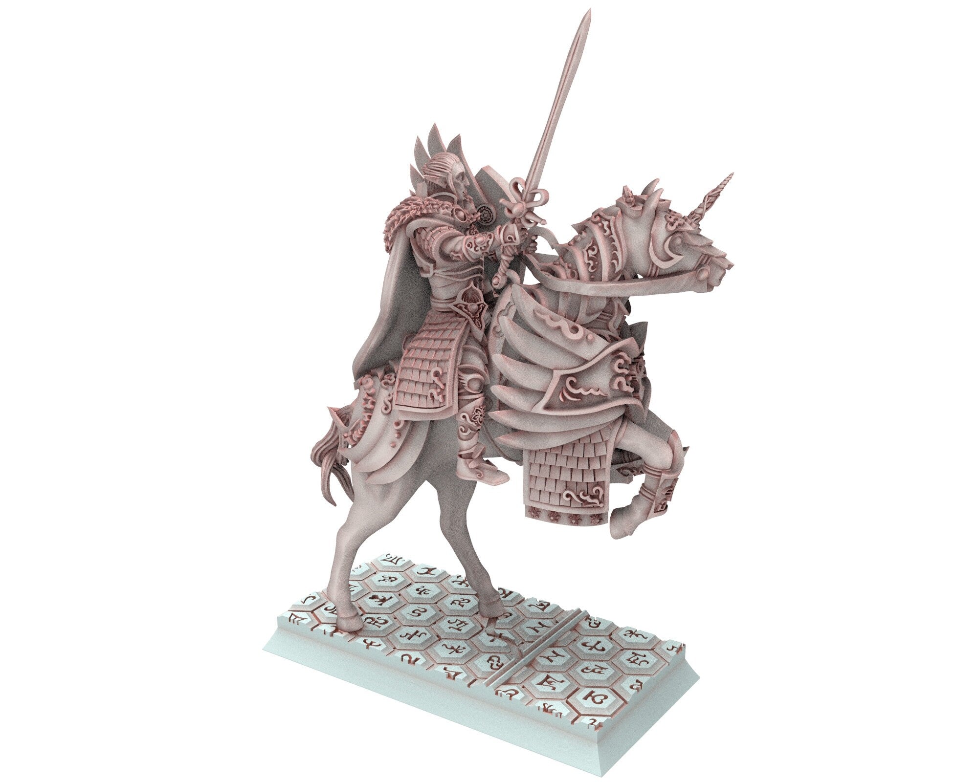 Hight Elves - 32mm Highborne elves Great Banner Holder, Insular Kingdom usable for 9th Age, Fantasy Battle, Oldhammer, King of war, D&D