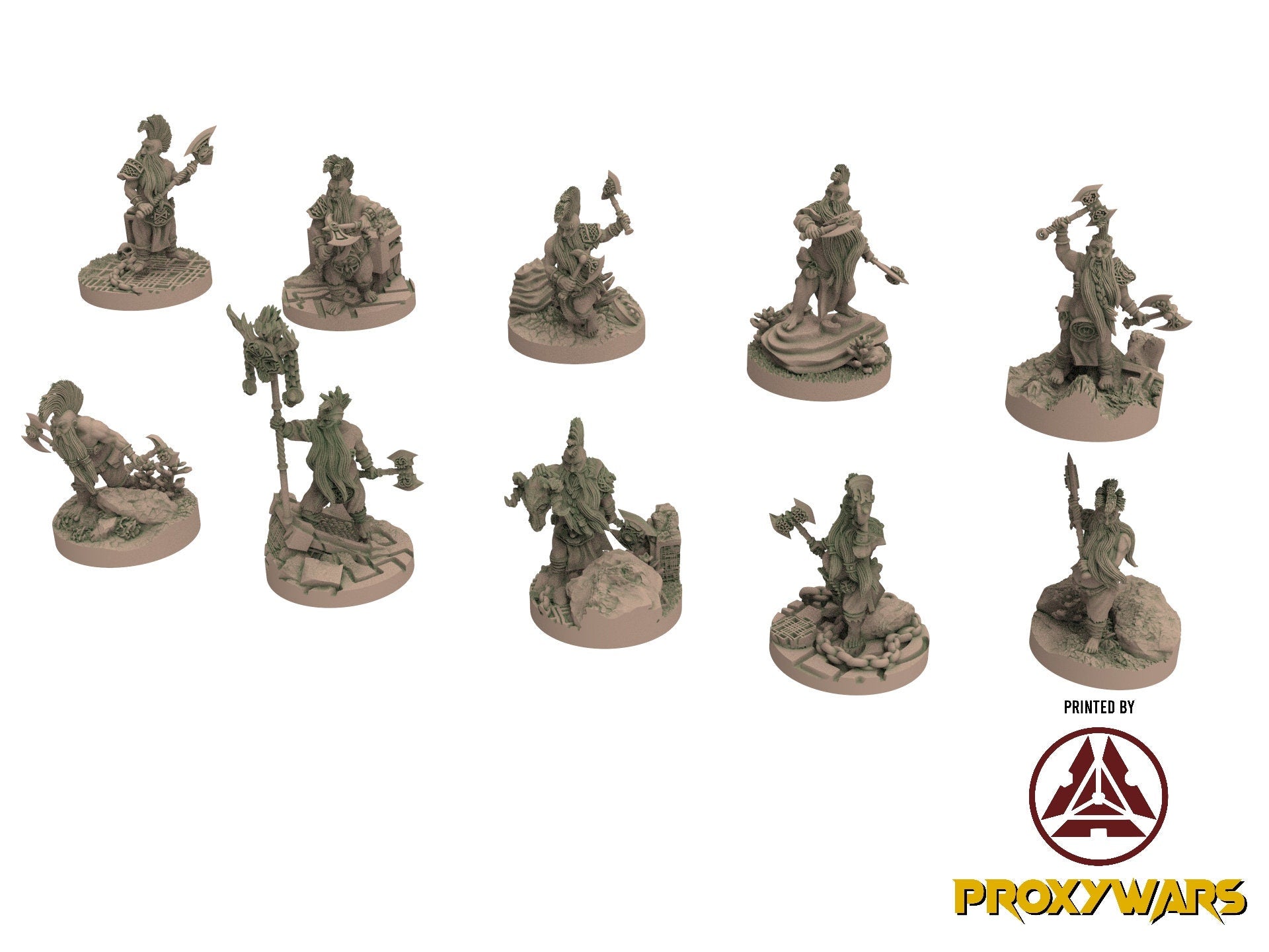 Dwarf Dragonkiller - 28mm Dwarfs seekers 3 staffs 17 troops, Fantasy, Insular Kingdom 9th Age, Fantasy Battle Oldhammer, King of war, D&D