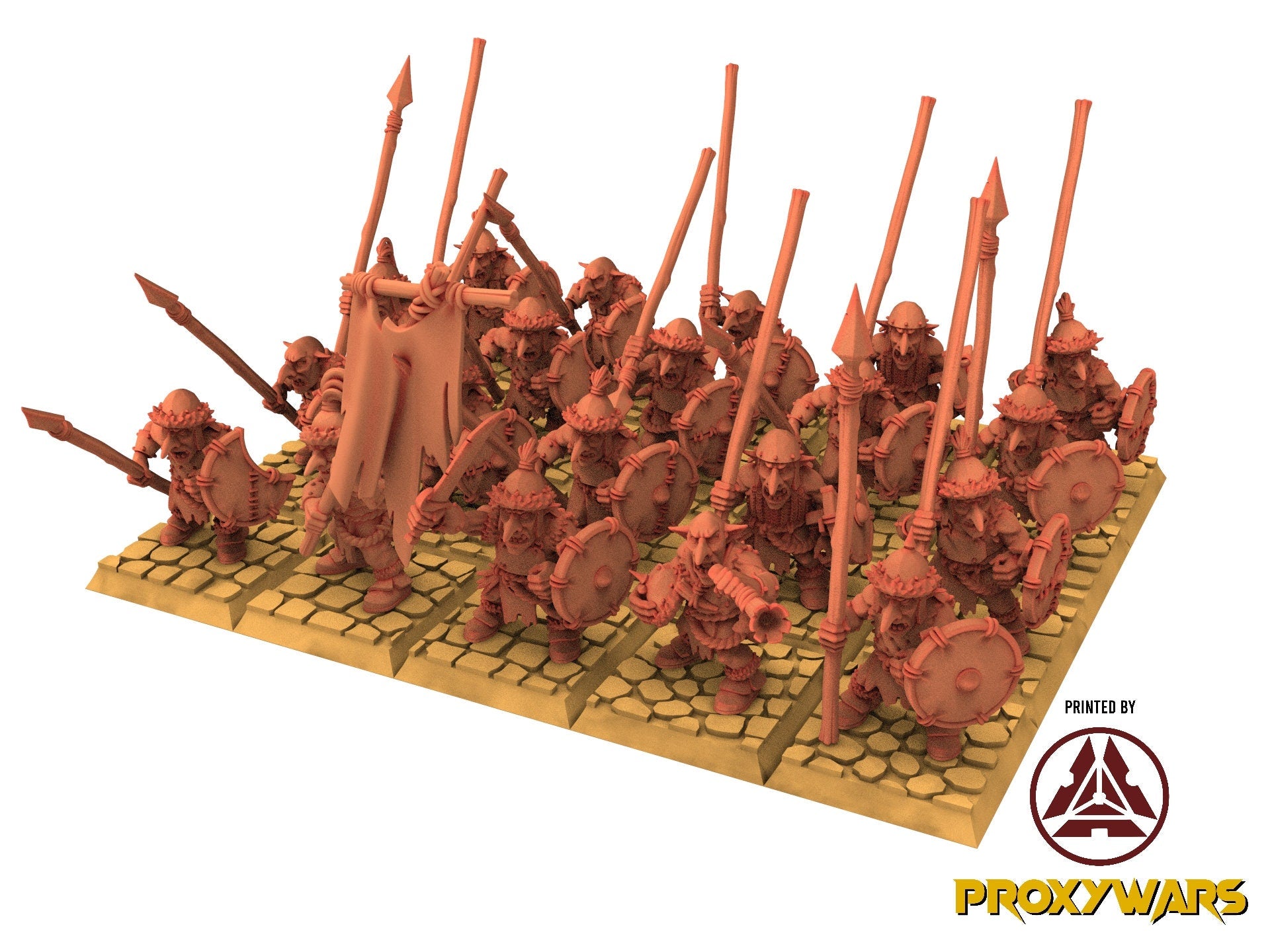 Orc & Goblin - Steppe Goblin Spearmen - The Black horde, usable for Oldhammer, king of wars, 9th age