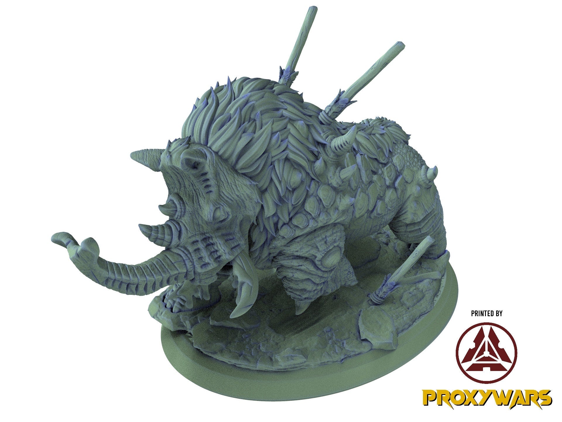 The tribal Gathering - Enemy - Rhinosaurus (75 mm), fierce and proud warriors,Ennemy, Flesh of Gods, for Wargames, Dungeons & Dragons TTRPG