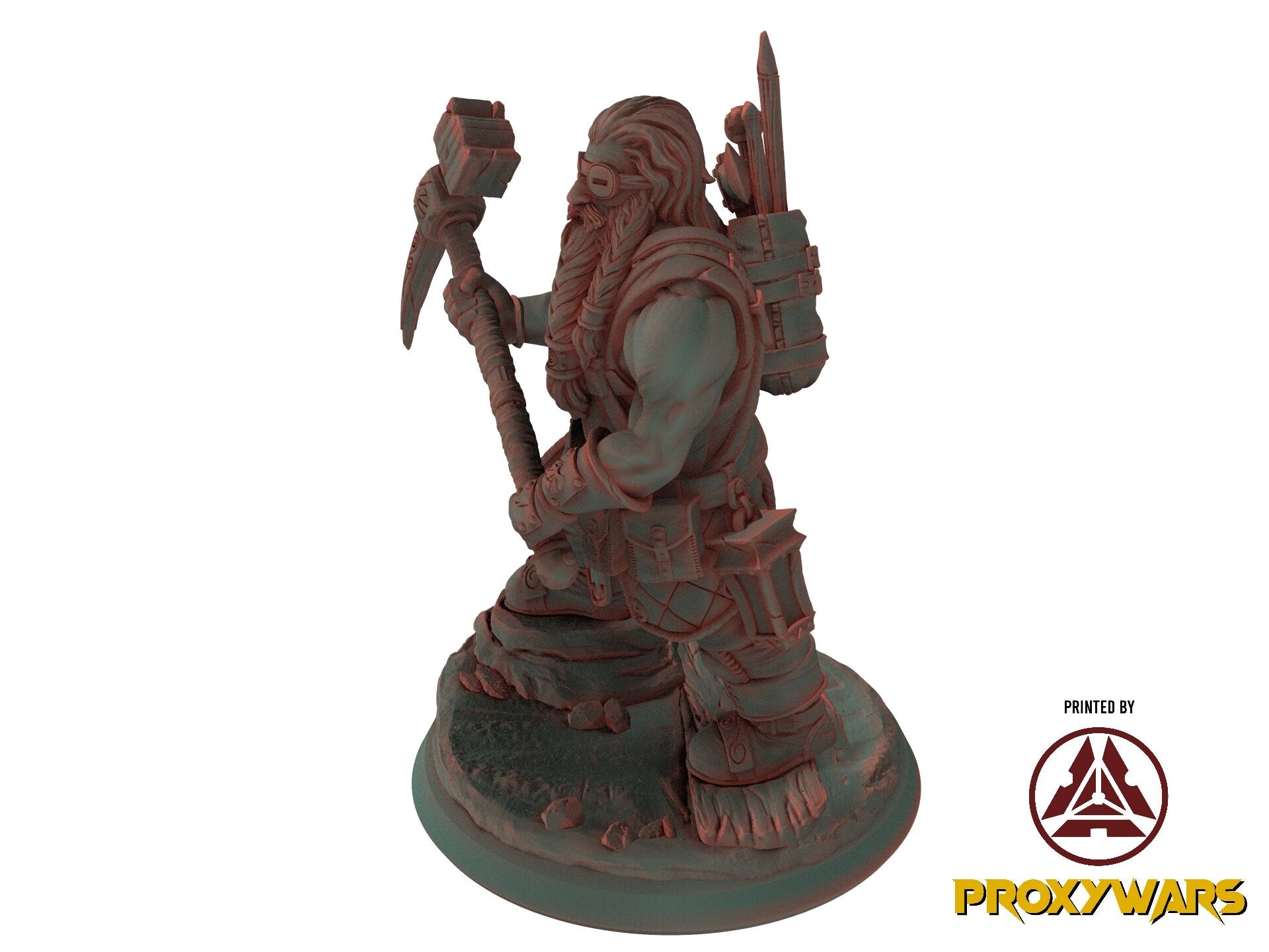 The Court Blood - NPC - Dwarf Miner 02 (25 mm), chaos and carnage, Ennemy, Flesh of Gods, for Wargames, Dungeons & Dragons TTRPG