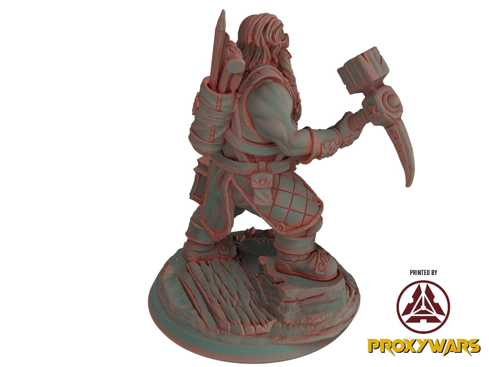 The Court Blood - NPC - Dwarf Miner 02 (25 mm), chaos and carnage, Ennemy, Flesh of Gods, for Wargames, Dungeons & Dragons TTRPG