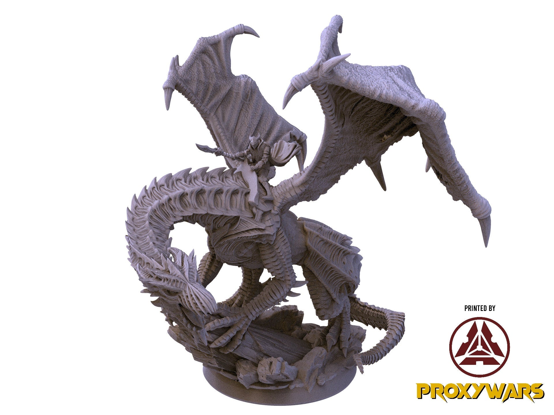 The Crimson Calamity - Boss - Kyera, Dragon Rider (75 mm), Flesh of Gods, for Wargames, Dungeons & Dragons TTRPG