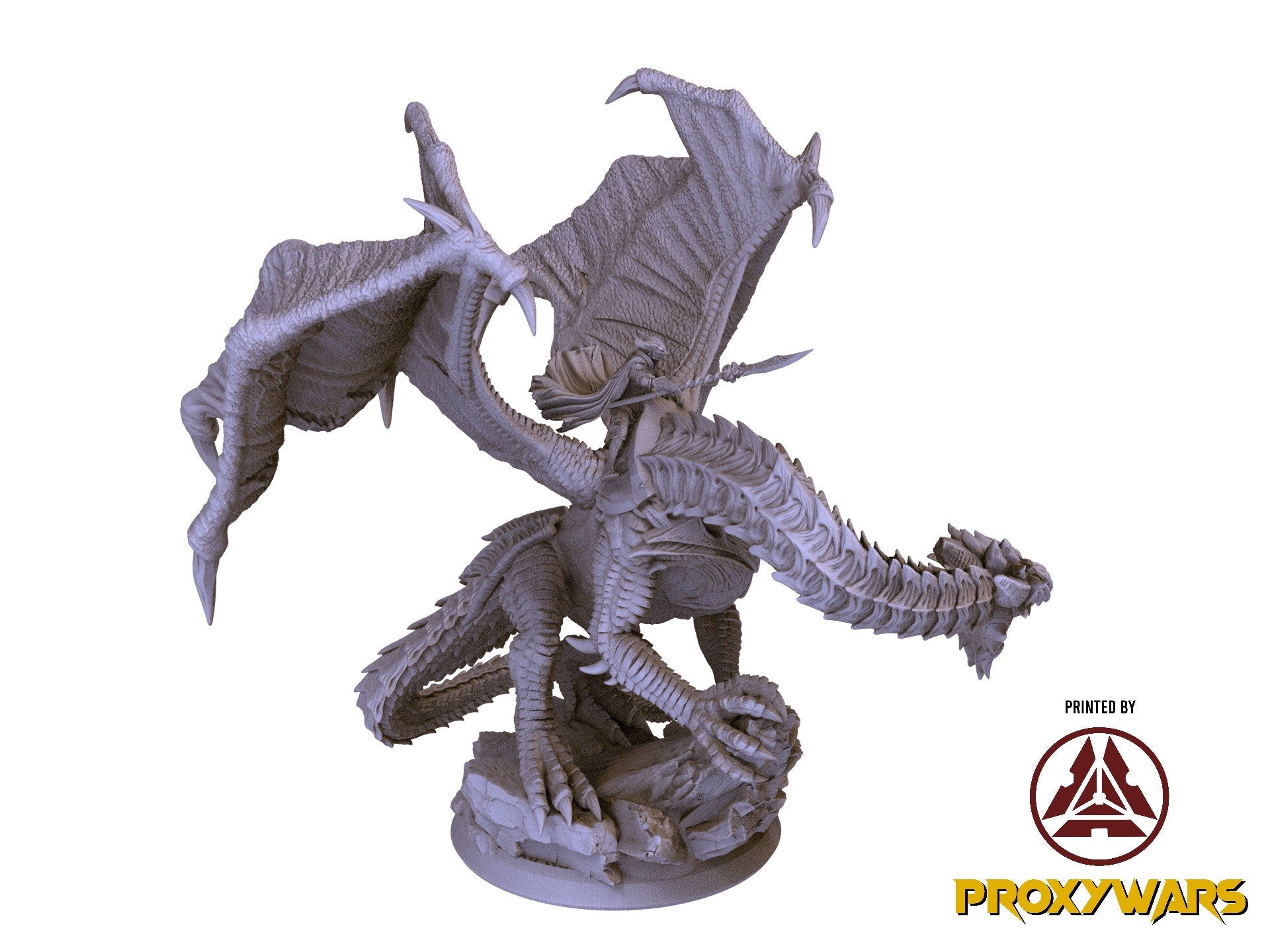 The Crimson Calamity - Boss - Kyera, Dragon Rider (75 mm), Flesh of Gods, for Wargames, Dungeons & Dragons TTRPG