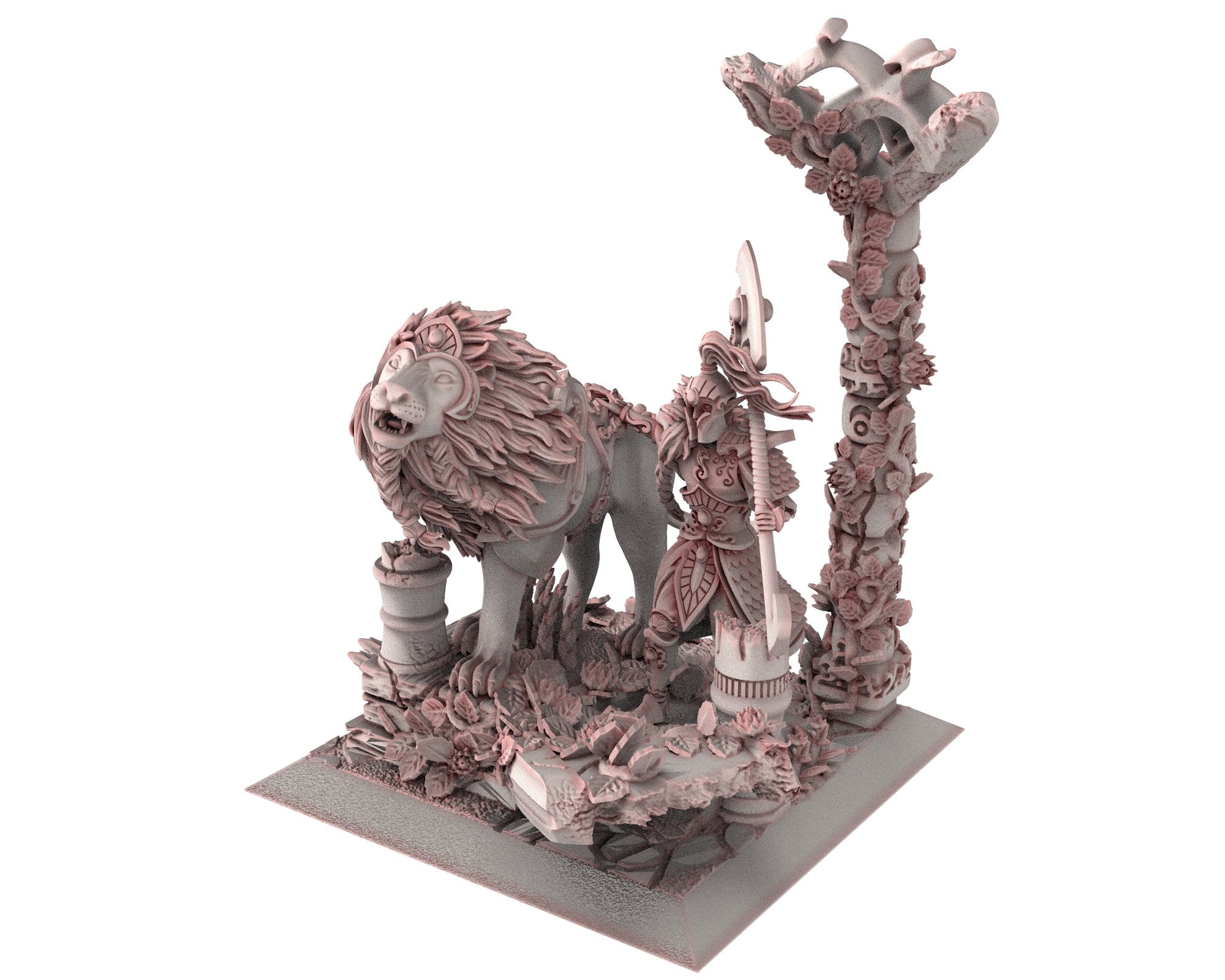 Hight Elves - 28mm Lion Guard Diorama 50/40mm, Fantasy elf, Insular Kingdom usable for 9th Age, Fantasy Battle, Oldhammer, King of war, D&D