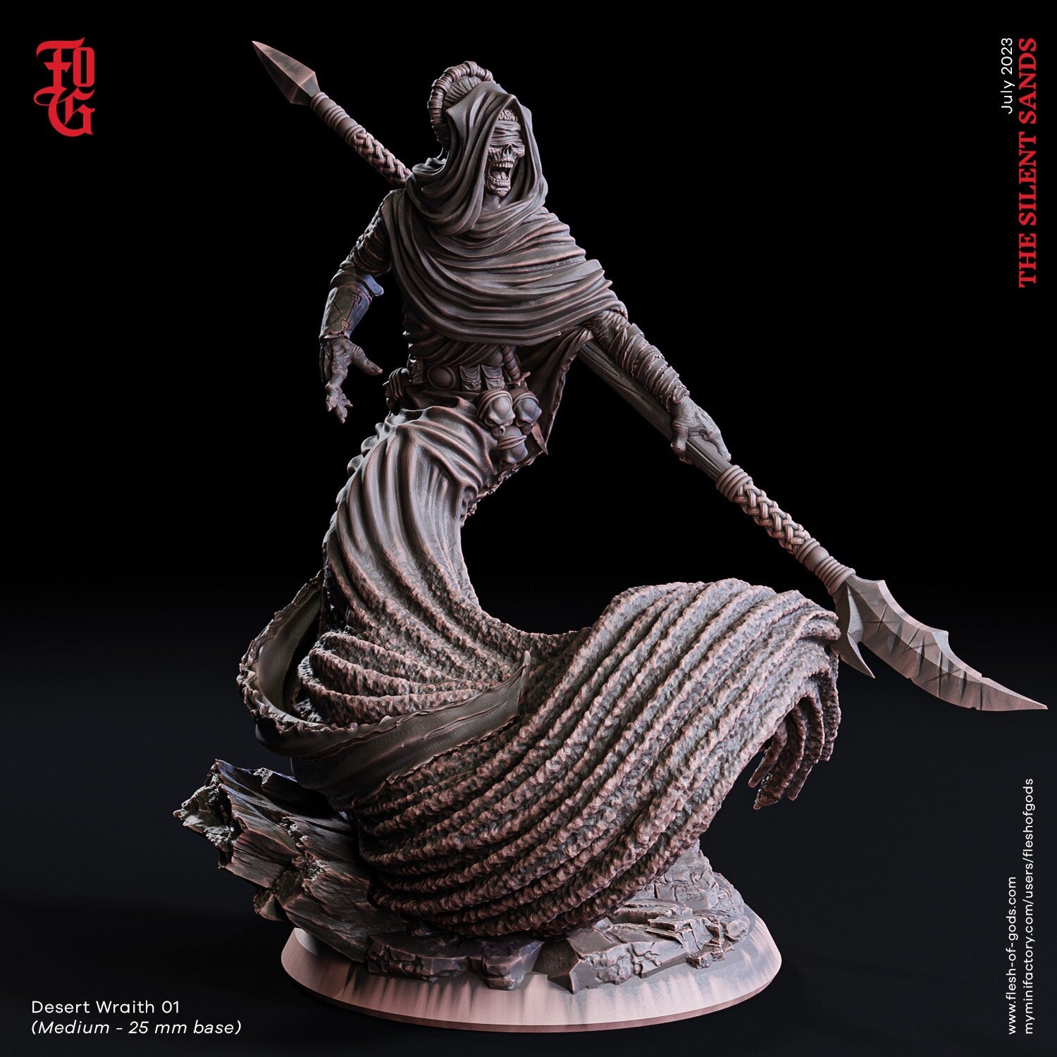 The Silent Sands - Enemy - Desert Wraith 01 (25 mm), Awakened Shadow Flesh of Gods, for Wargames, Dungeons & Dragons TTRPG