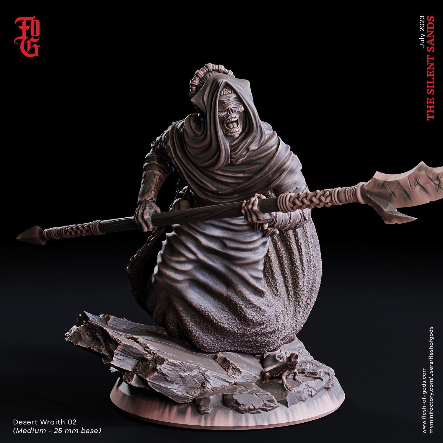 The Silent Sands - Enemy - Desert Wraith 02 (25 mm), Awakened Shadow Flesh of Gods, for Wargames, Dungeons & Dragons TTRPG