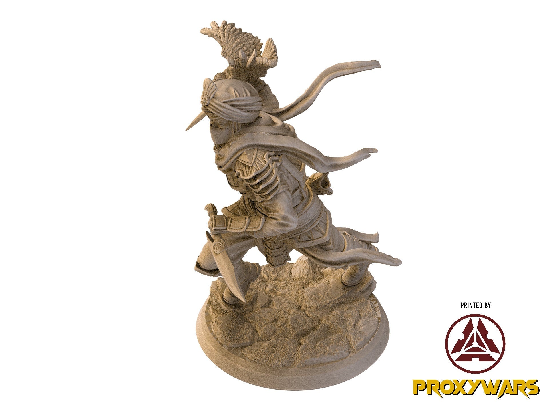 The Silent Sands - Hero - Rhazir, The Silent Blade (25 mm), Awakened Shadow Flesh of Gods, for Wargames, Dungeons & Dragons TTRPG