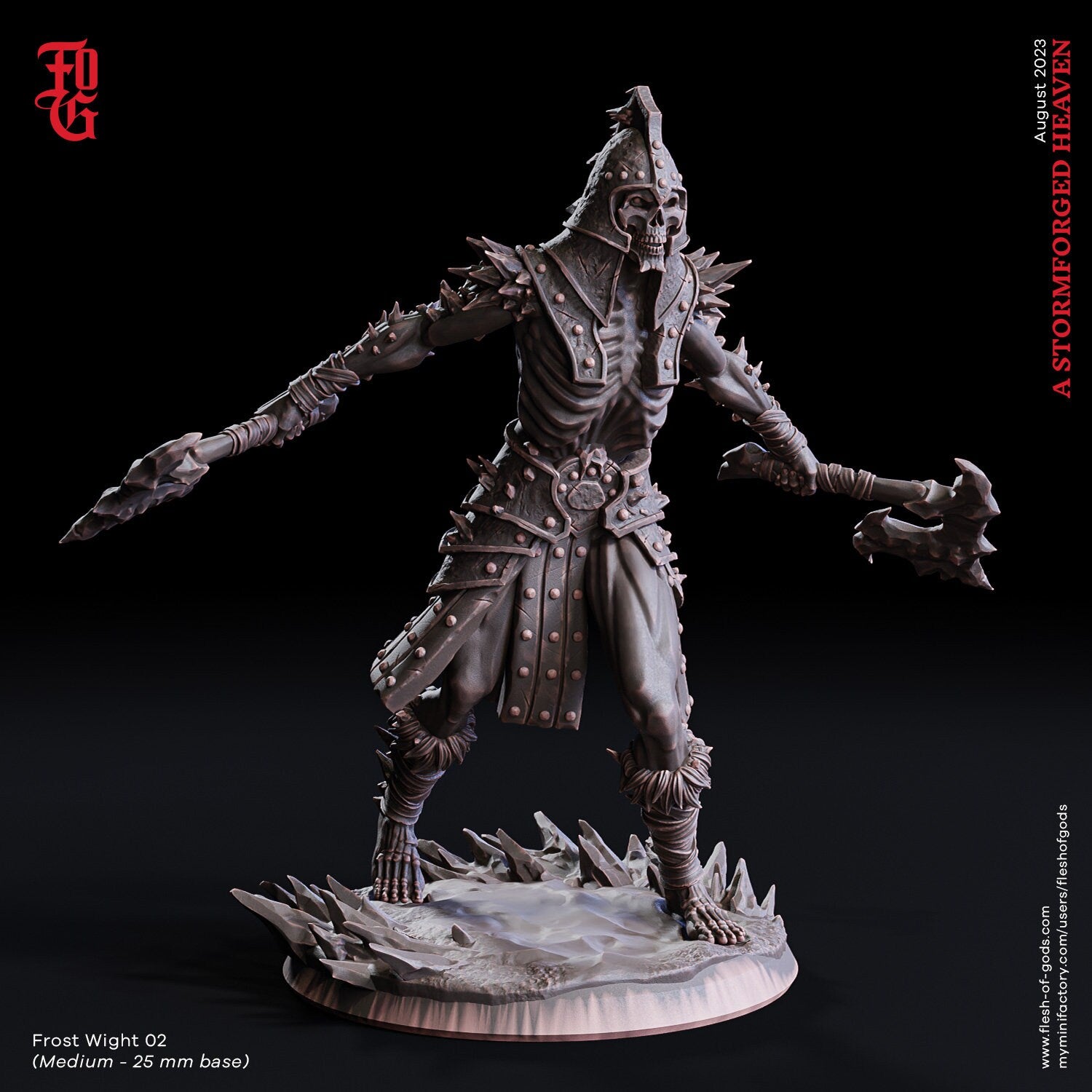 A Stormforged Heaven - Enemy - Frost Wight 02 (25 mm), quest for glory, Flesh of Gods, for Wargames, Dungeons & Dragons TTRPG