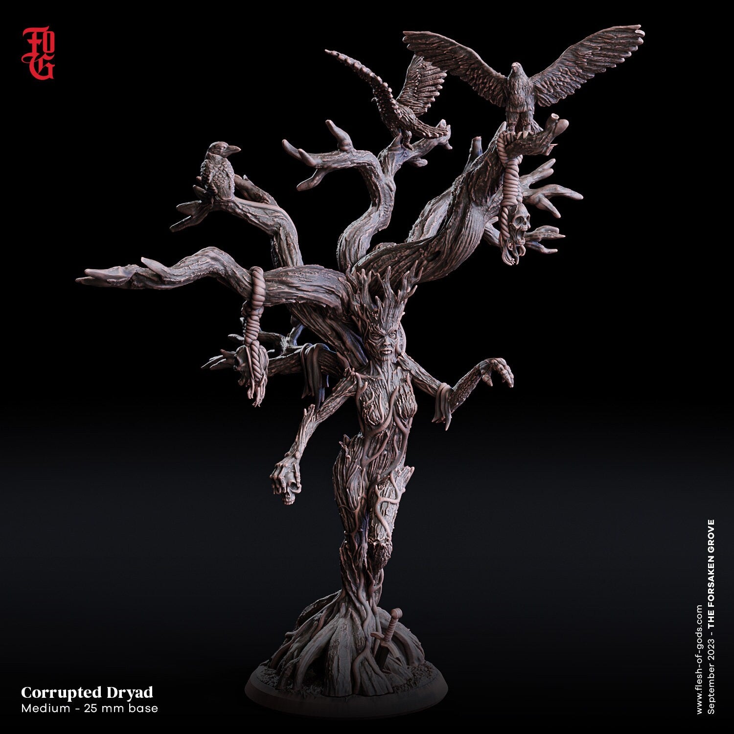 A Stormforged Heaven - Enemy - Corrupted Dryad (25 mm), quest for glory, Flesh of Gods, for Wargames, Dungeons & Dragons TTRPG