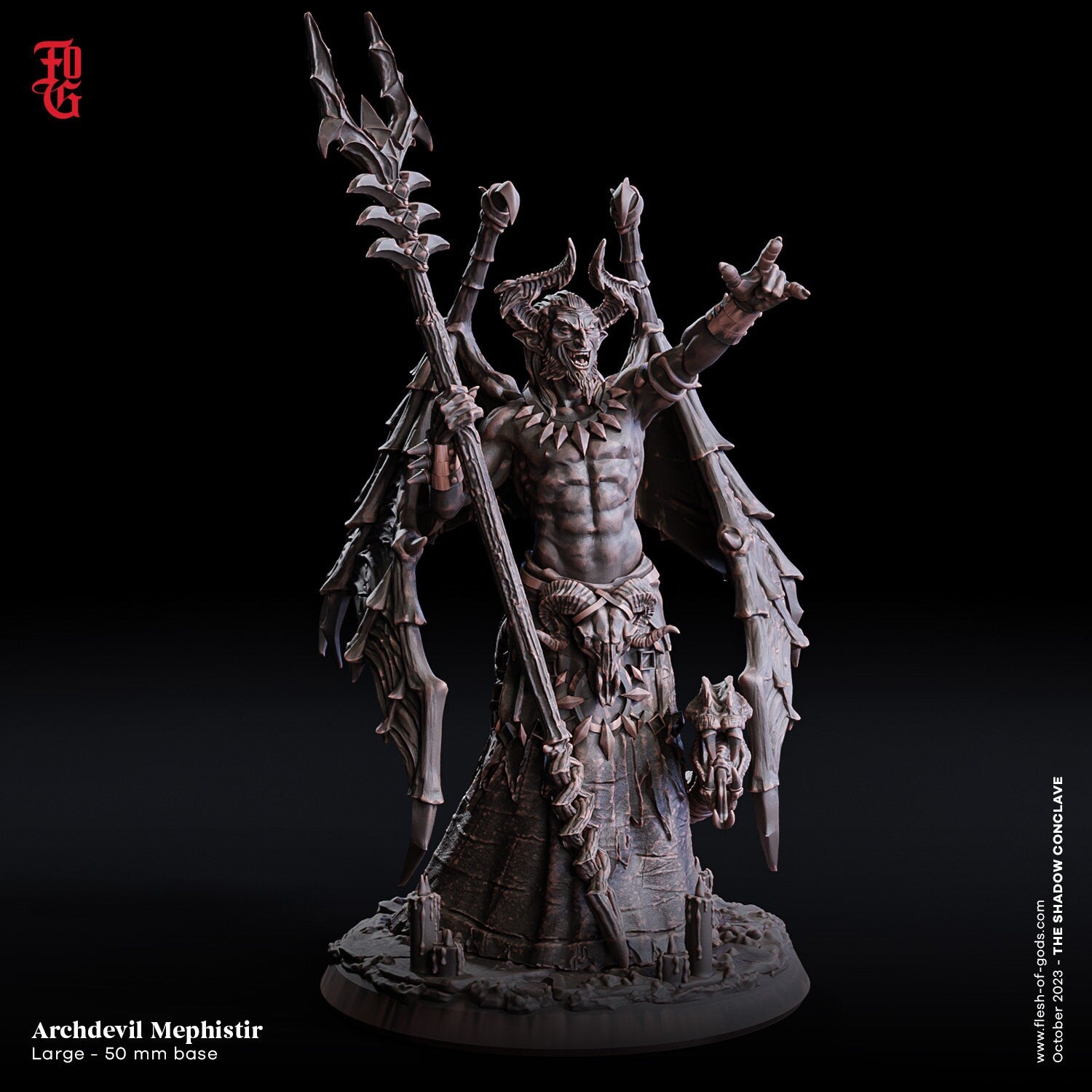 The Shadow Conclave - Ennemy - Archdevil Mephistir (50 mm), quest for glory, Flesh of Gods, for Wargames, Dungeons & Dragons TTRPG