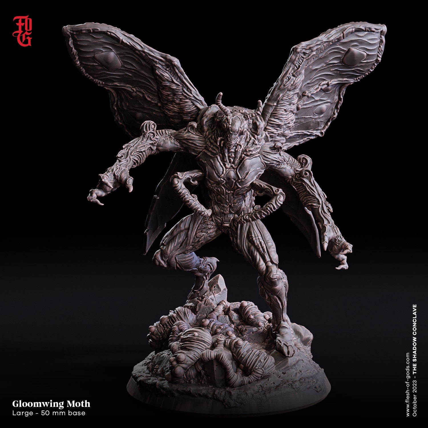 The Shadow Conclave - Ennemy - Gloomwing Moth (50 mm), quest for glory, Flesh of Gods, for Wargames, Dungeons & Dragons TTRPG