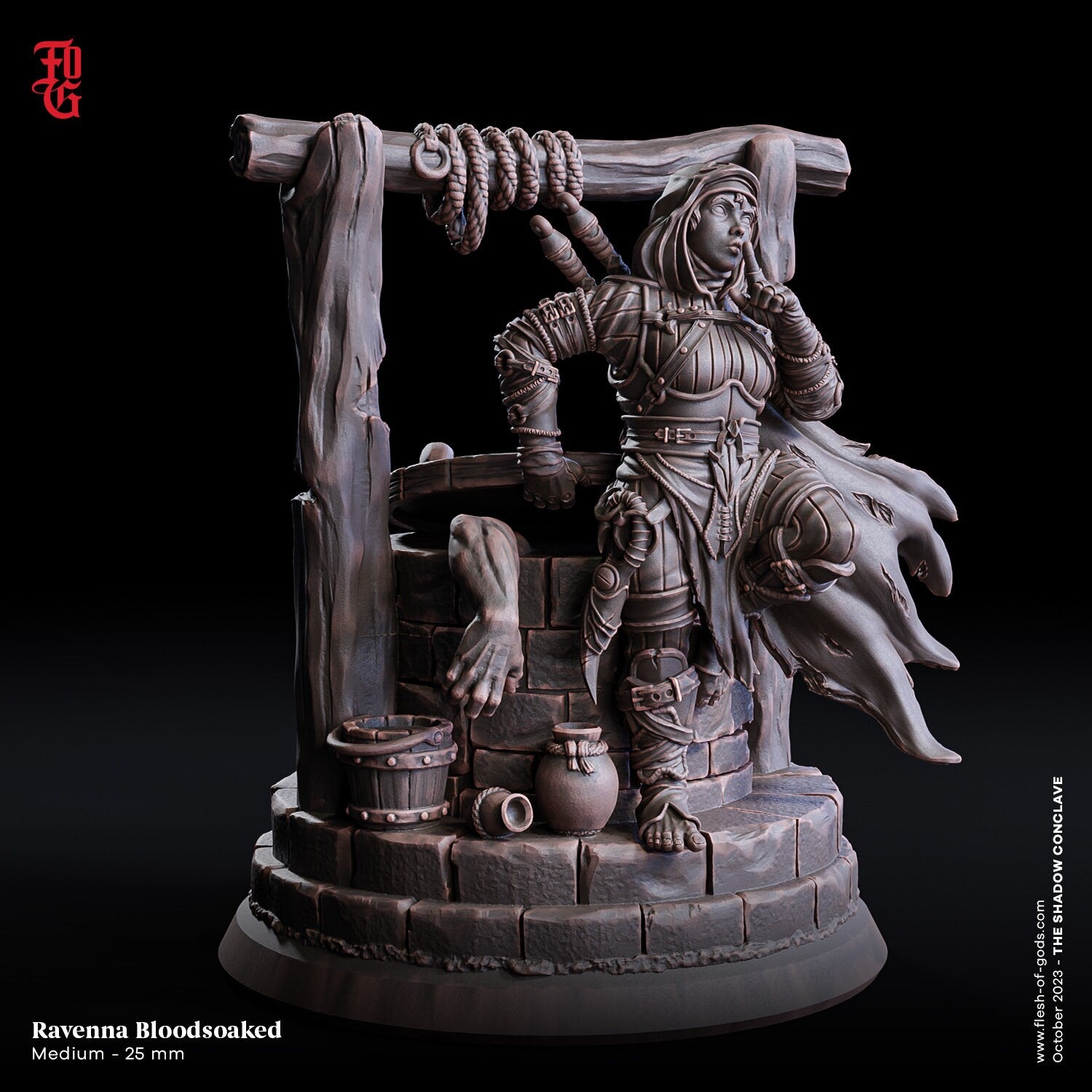 The Shadow Conclave - Hero - Ravenna Bloodsoaked Assassin (25 mm), quest for glory, Flesh of Gods, for Wargames, Dungeons & Dragons TTRPG