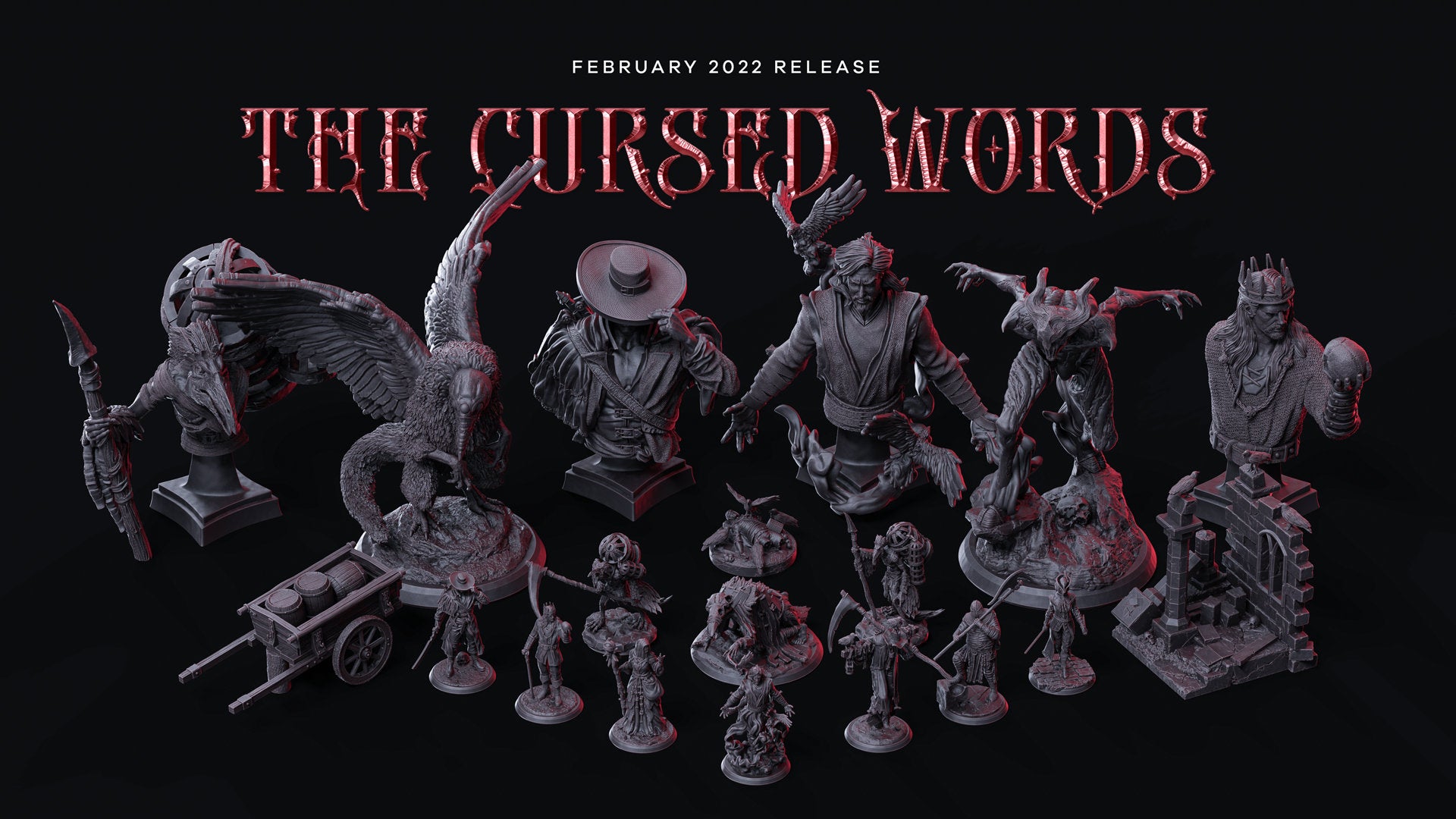 The Cursed Words - Monster - Walking Crow 02, Shadowy Cults, Ennemy, Flesh of Gods, for Wargames, Dungeons & Dragons TTRPG