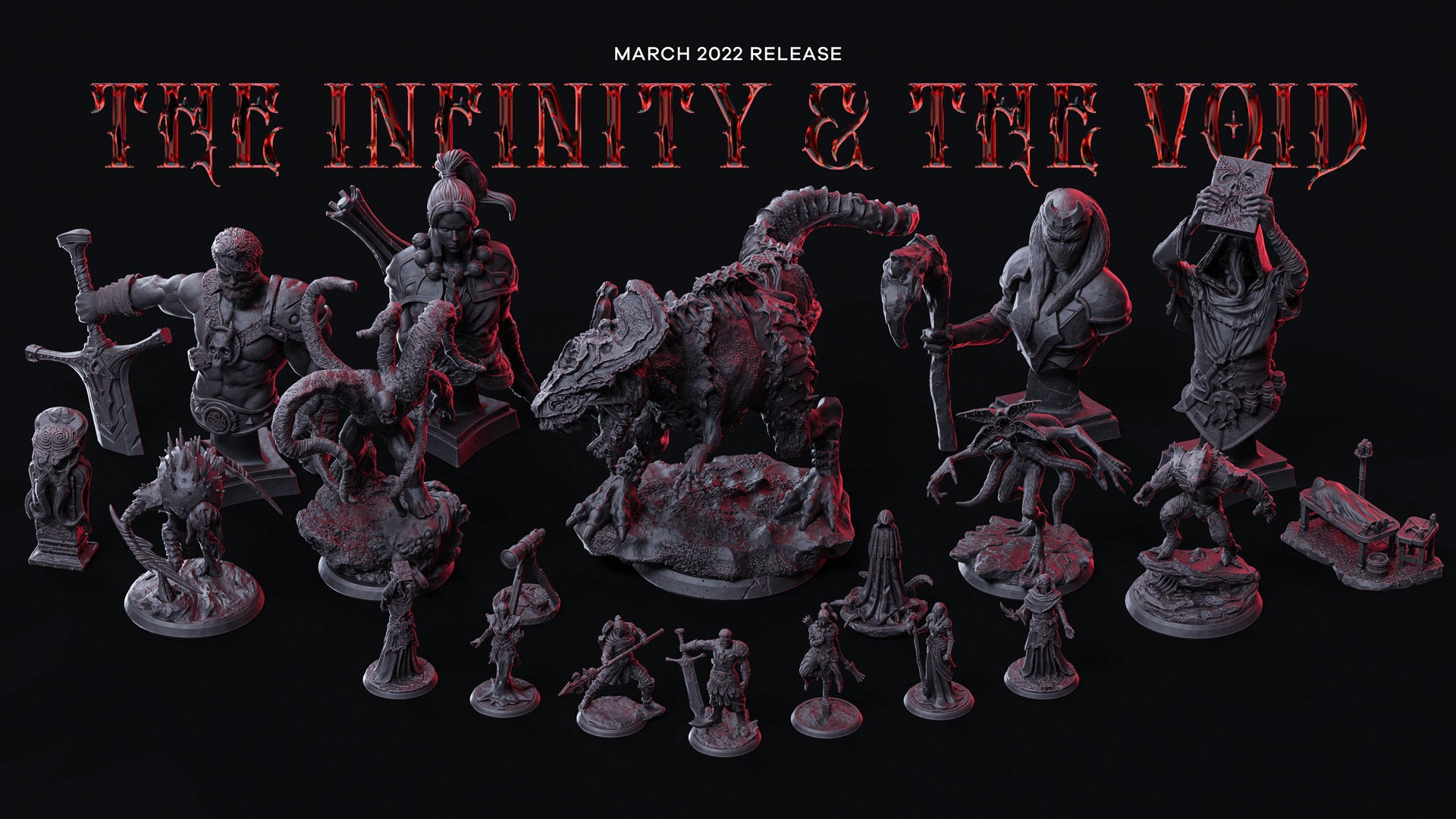 The Infinity of the Void - Bust - Thalia The Monk, manifestations of destruction, Flesh of Gods, for Wargames, Dungeons & Dragons TTRPG