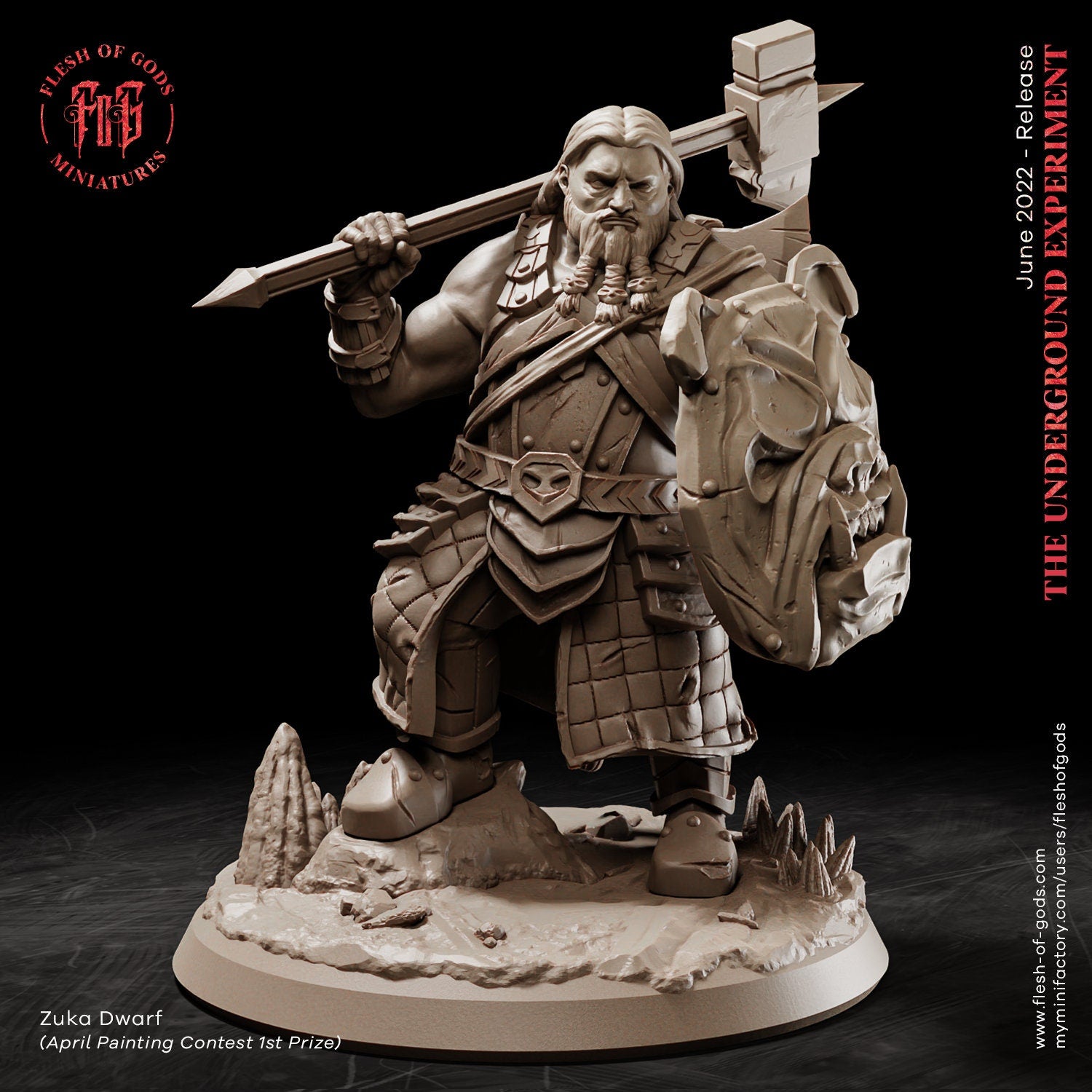 The Underground Experiment - Special - Zuka Dwarf, Flesh of Gods, for Wargames, Dungeons & Dragons TTRPG