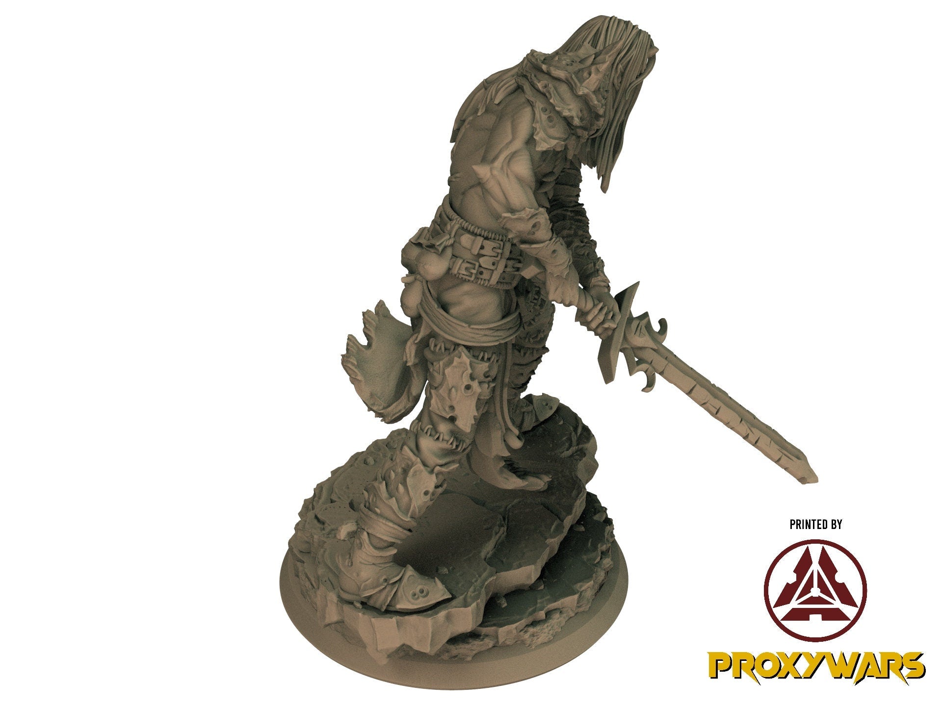 A Stormforged Heaven - Hero - Kazhel, Witchblood Warrior (75 mm), quest for glory, Flesh of Gods, for Wargames, Dungeons & Dragons TTRPG