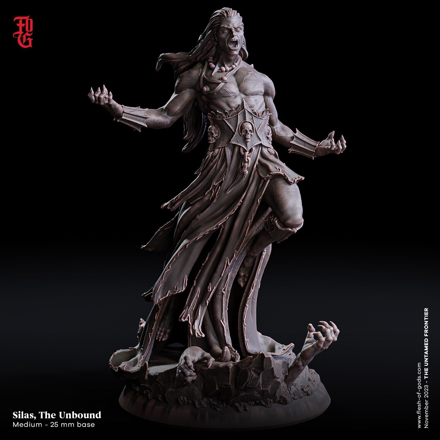 The Untamed Frontier - Enemy - Silas, The Unbound (Medium - 75 mm), Flesh of Gods, for Wargames, Dungeons & Dragons TTRPG