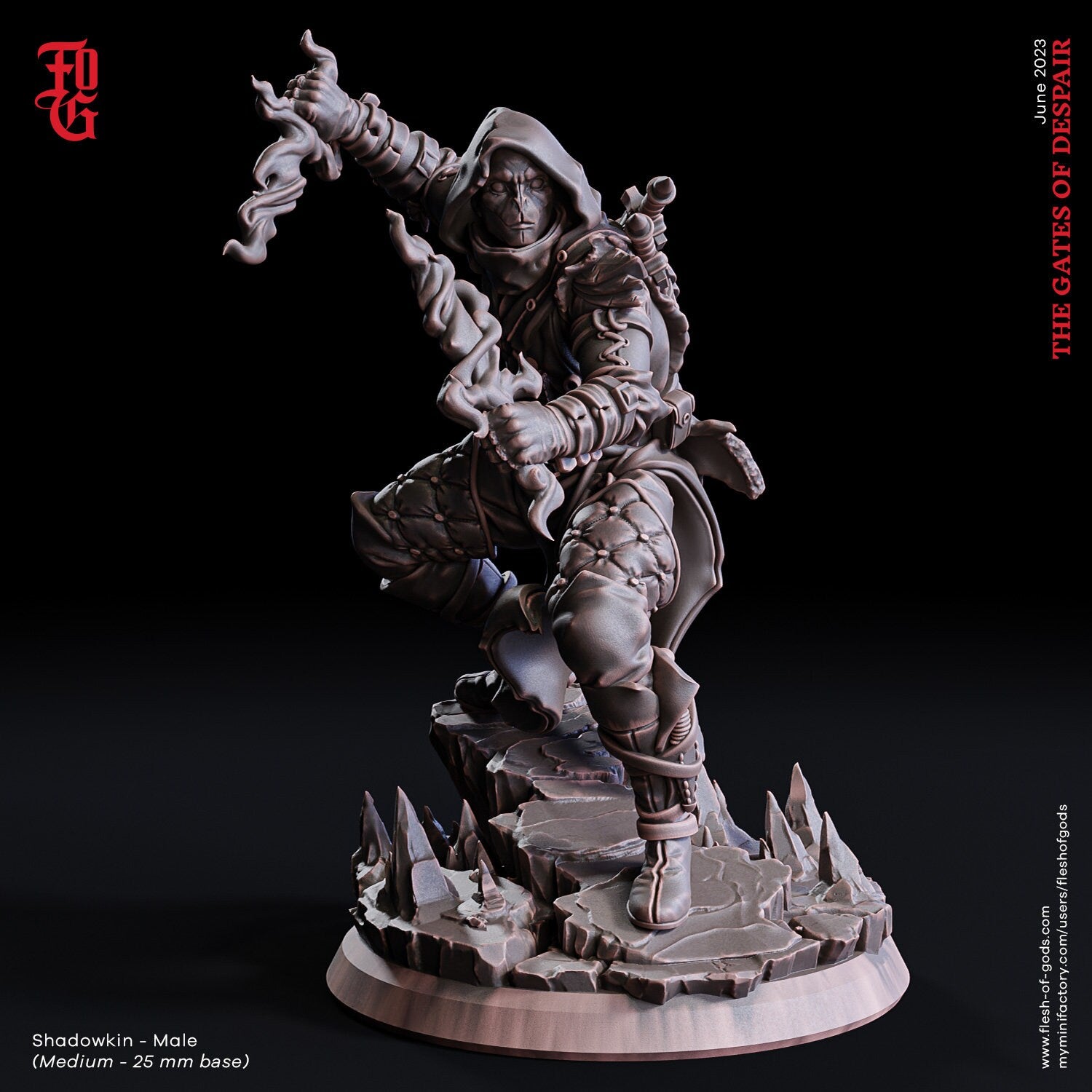 The Gates Of Despair - Enemy - Shadowkin - Male (75 mm), quest for glory, Flesh of Gods, for Wargames, Dungeons & Dragons TTRPG