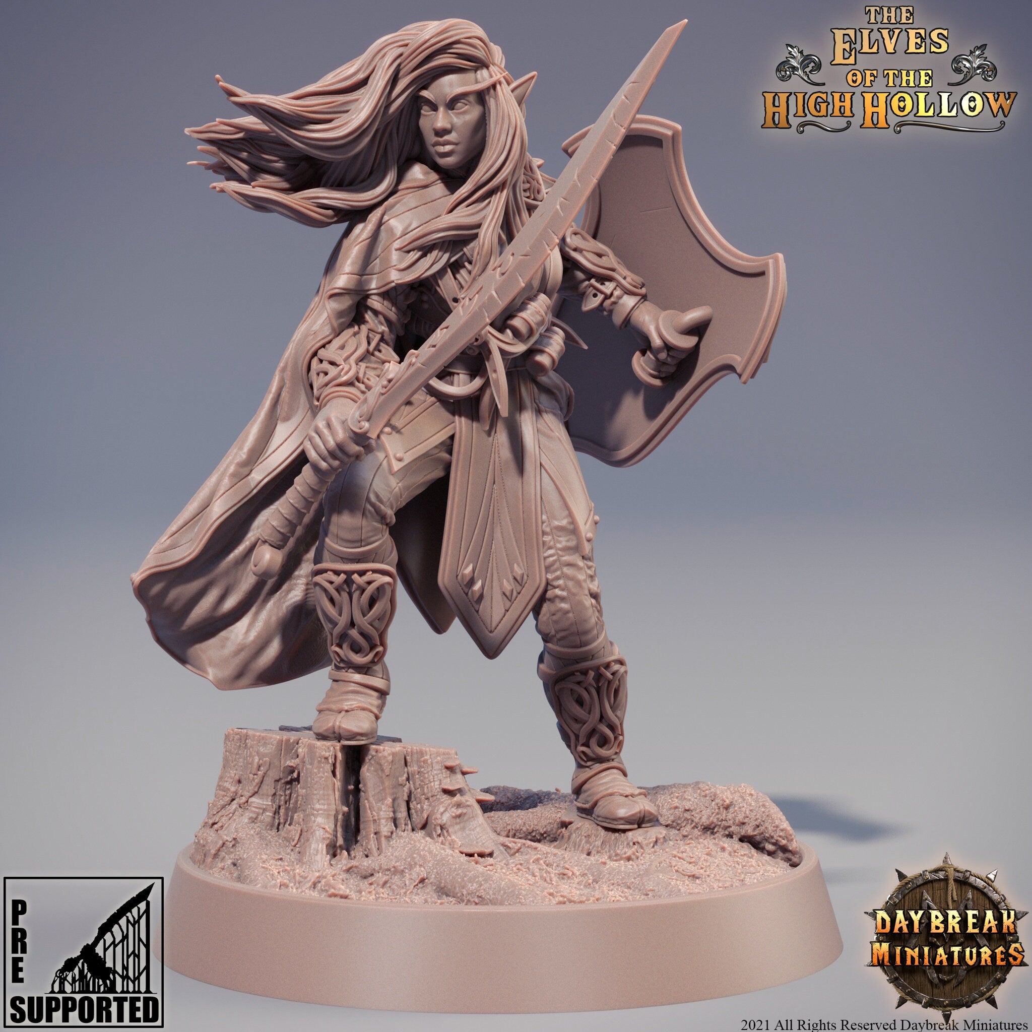 The Elves of the High Hollow - Lindulae of the Higher Branches, quest for glory, DayBreak Miniatures, for Wargames, Dungeons & Dragons TTRPG