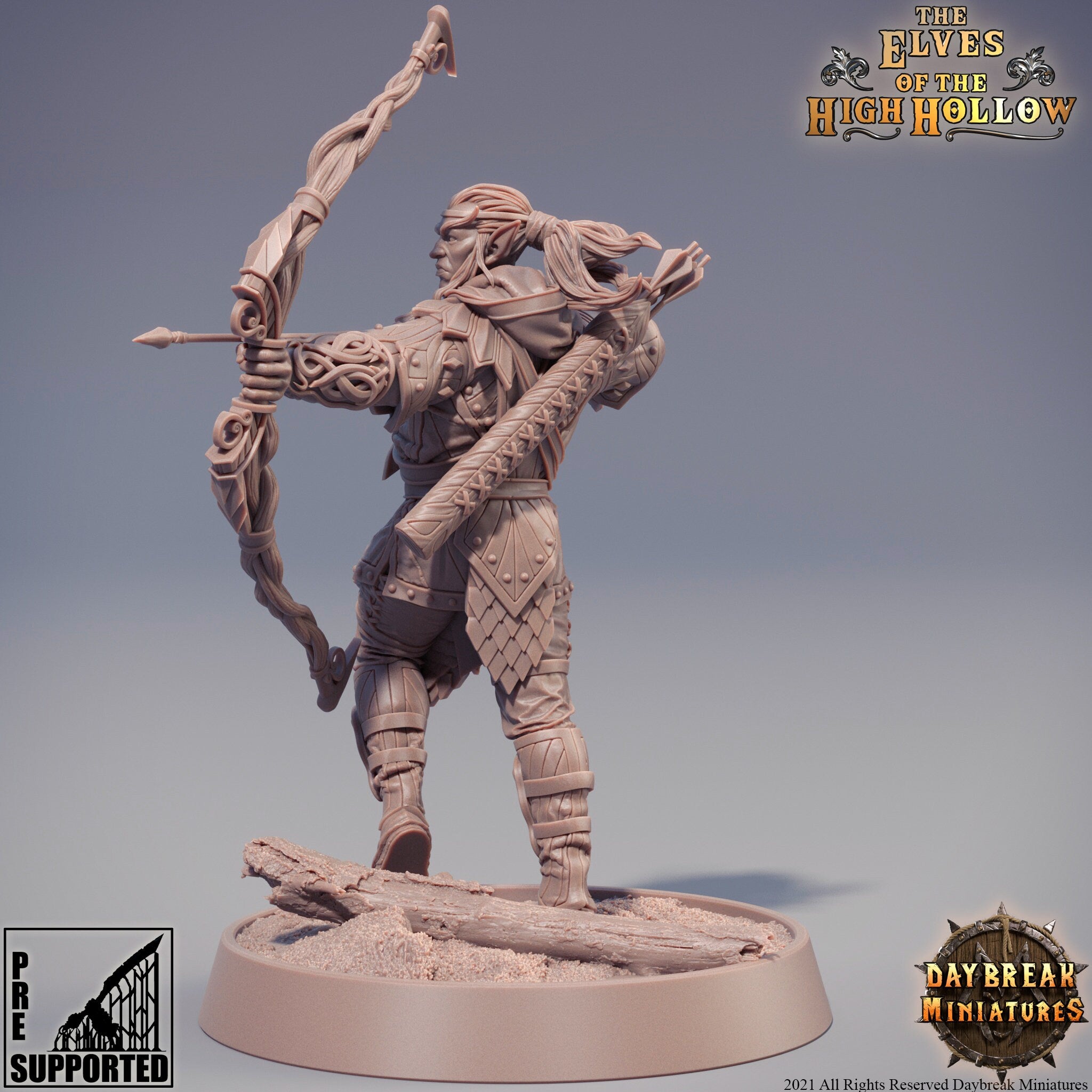 The Elves of the High Hollow - Vinduu Bright Flight, quest for glory, DayBreak Miniatures, for Wargames, Dungeons & Dragons TTRPG