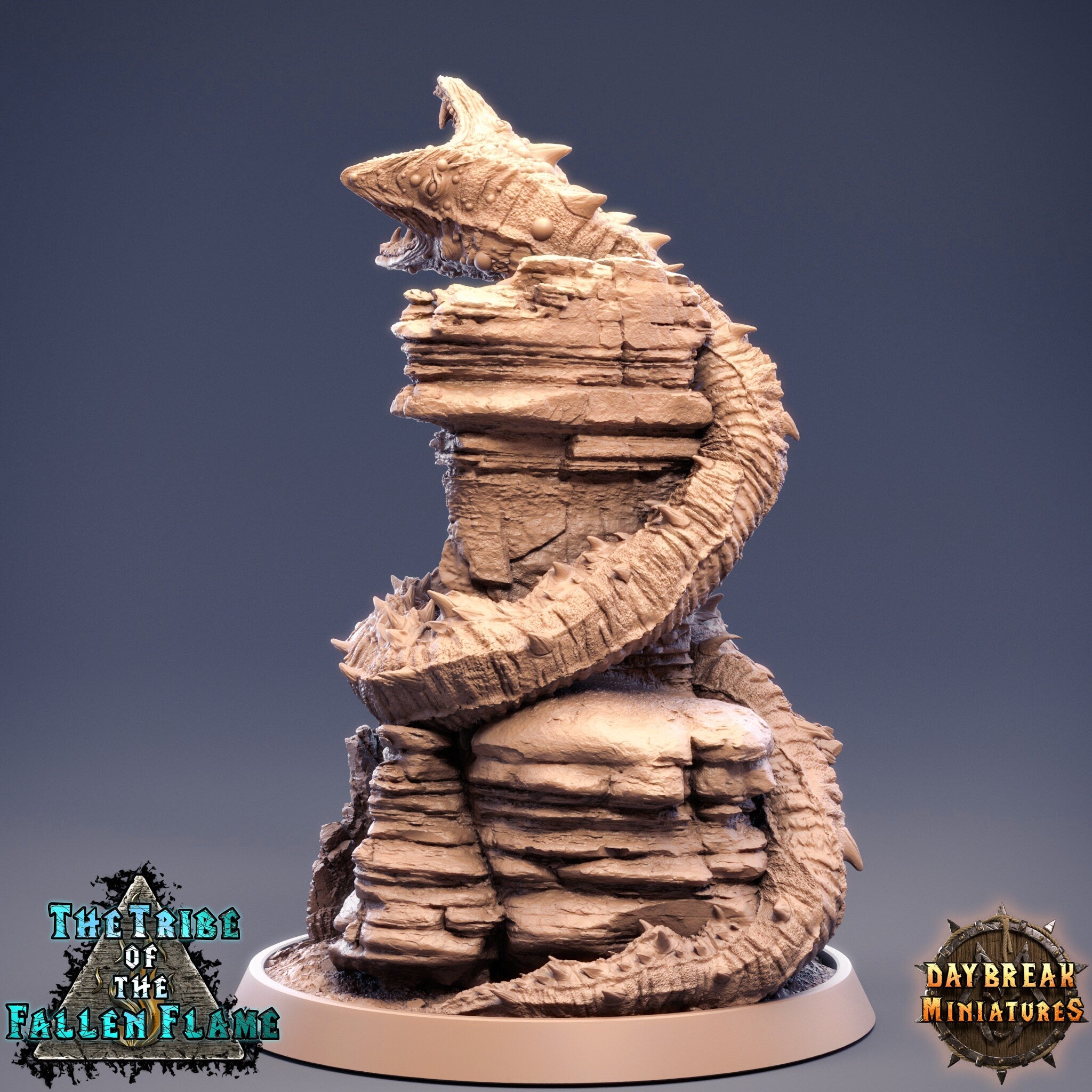 The Tribe Of The Fallen Flame - Adult Dreadwriggler, quest for glory, DayBreak Miniatures, for Wargames, Dungeons & Dragons TTRPG