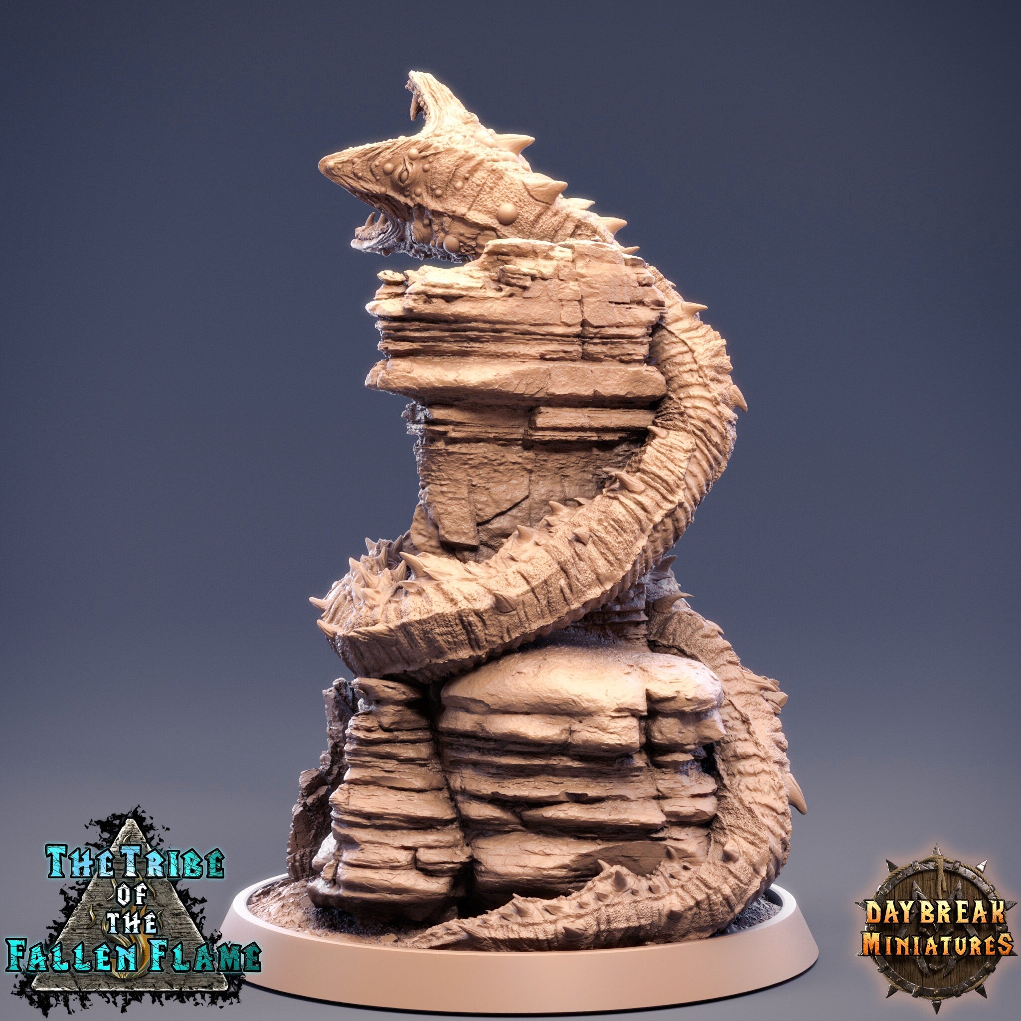 The Tribe Of The Fallen Flame - Adult Dreadwriggler, quest for glory, DayBreak Miniatures, for Wargames, Dungeons & Dragons TTRPG