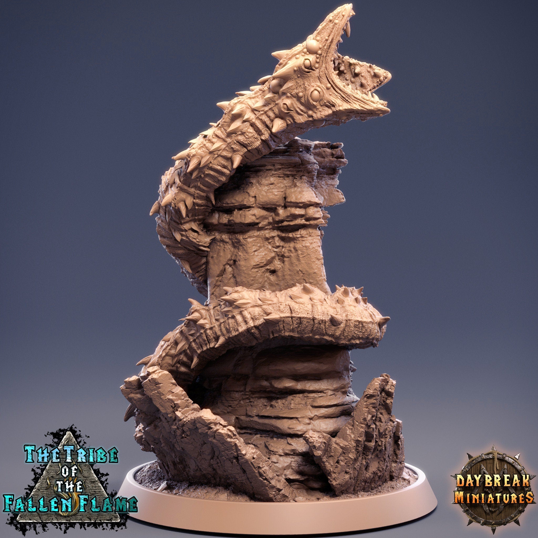 The Tribe Of The Fallen Flame - Ancient Dreadwriggler, quest for glory, DayBreak Miniatures, for Wargames, Dungeons & Dragons TTRPG