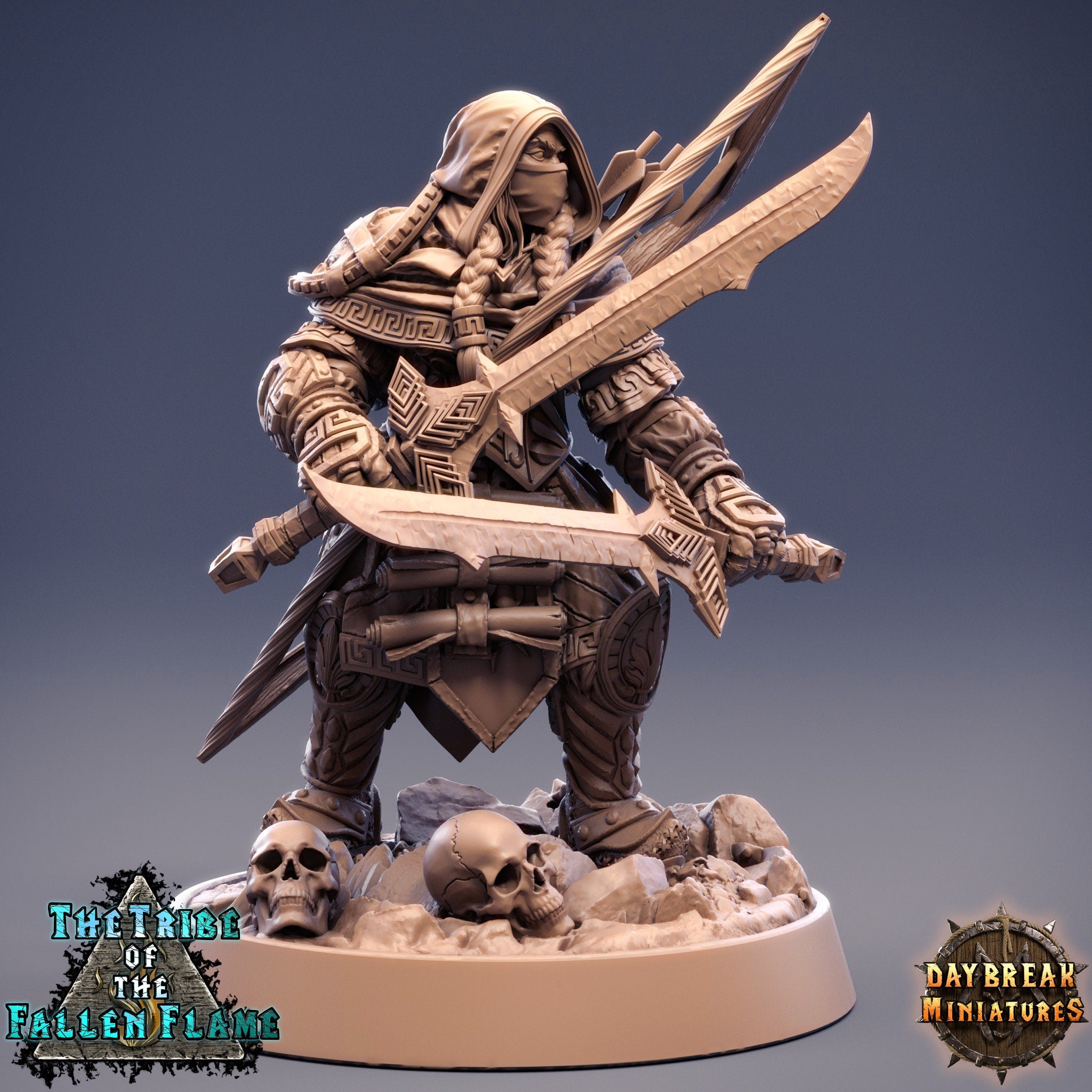 The Tribe Of The Fallen Flame - Geraia Stormspear, quest for glory, DayBreak Miniatures, for Wargames, Dungeons & Dragons TTRPG