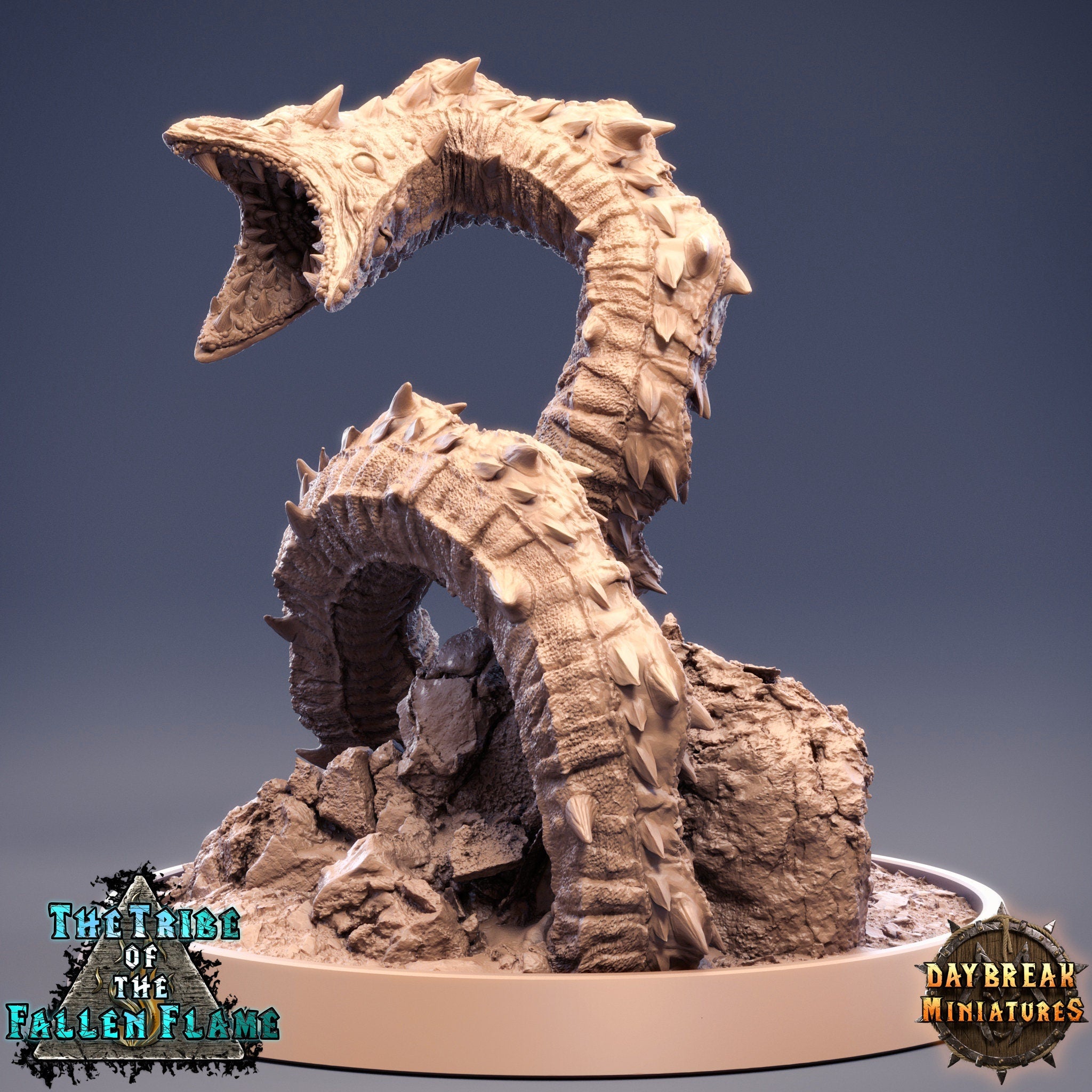 The Tribe Of The Fallen Flame - Ancient Dreadwriggler, quest for glory, DayBreak Miniatures, for Wargames, Dungeons & Dragons TTRPG