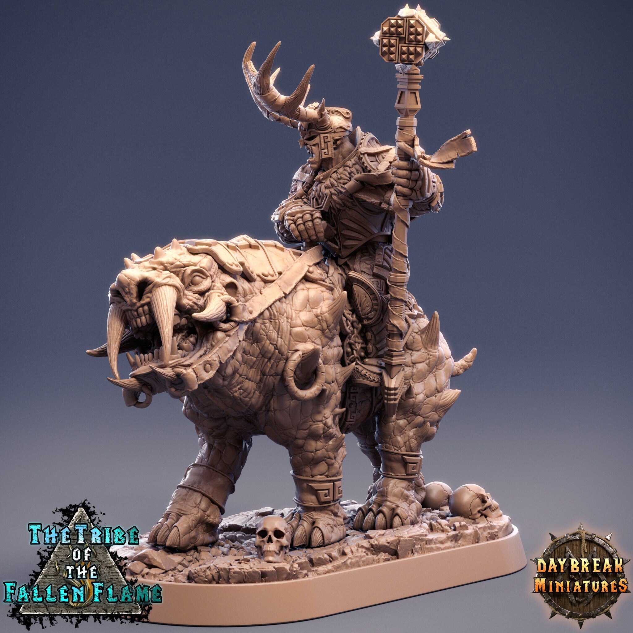 The Tribe Of The Fallen Flame - Irgut the Crusher Tuskerbeast, quest for glory, DayBreak Miniatures, for Wargames, Dungeons & Dragons TTRPG